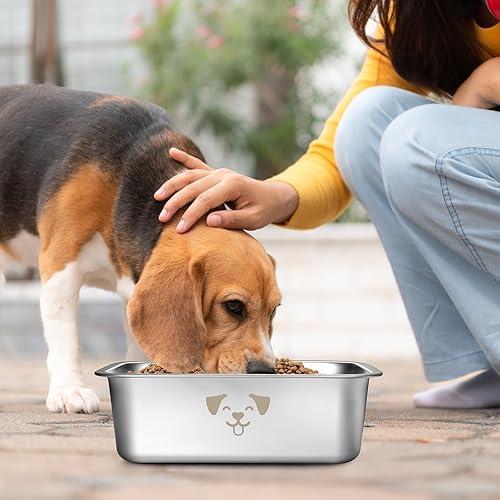 Miniatura 7 de 4 cuencos de agua grandes para perros, cuencos grandes de acero inoxidable extra grandes para perros, cuencos metálicos para mascotas resistentes a
