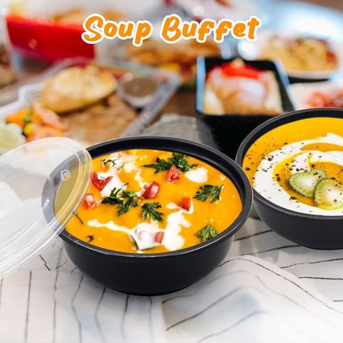 Miniatura 3 de POPMISOLER 150 Piezas Recipientes Apilables para Preparación de Comidas en Cuenco, Cuencos de Comida para Llevar Reutilizables, Cuencos Desechables