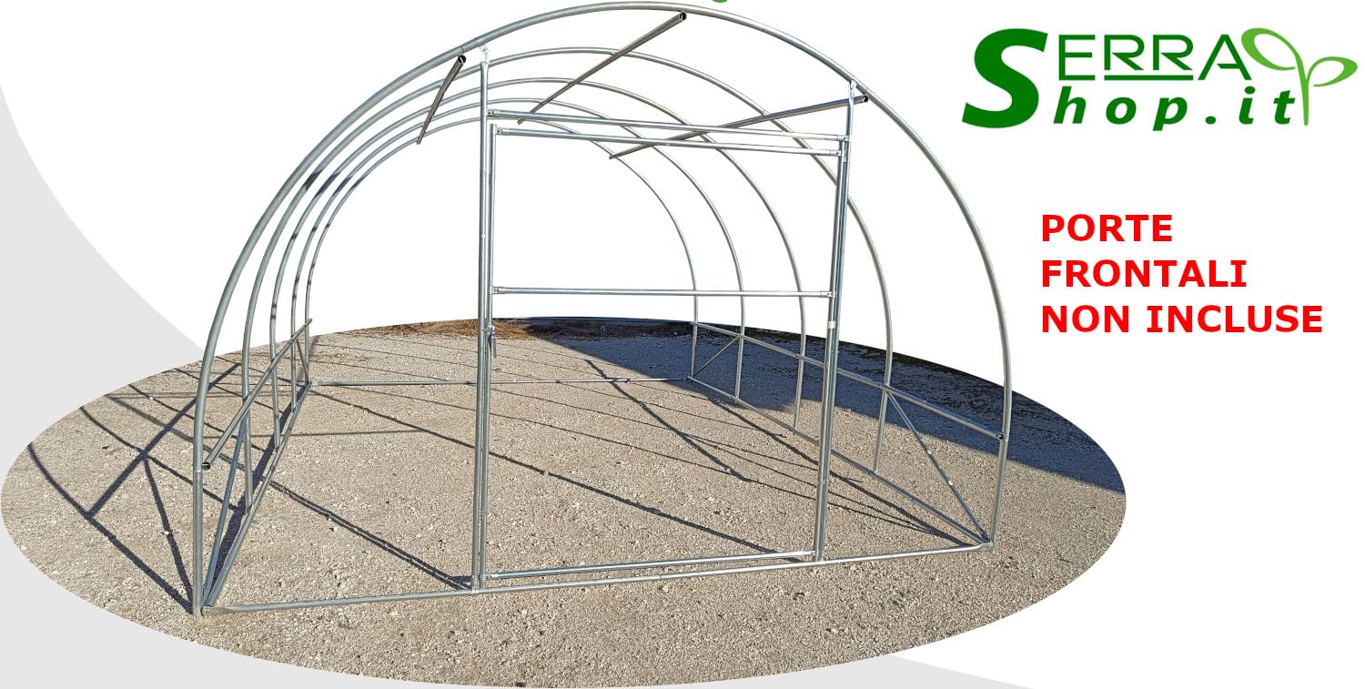 Tunnel box deposito magazzino carport auto riparo ad arco in acciaio con telo PVC professionale (Avorio, 3x5m)