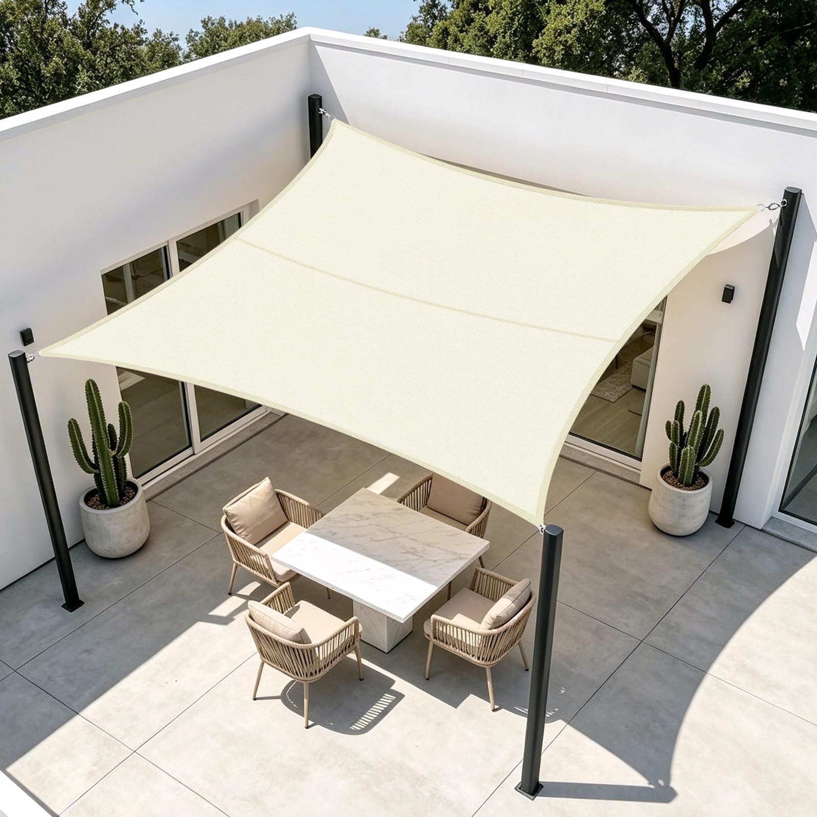 Voile d'ombrage pour pergola et terrasse pour créer un coin de fraîcheur