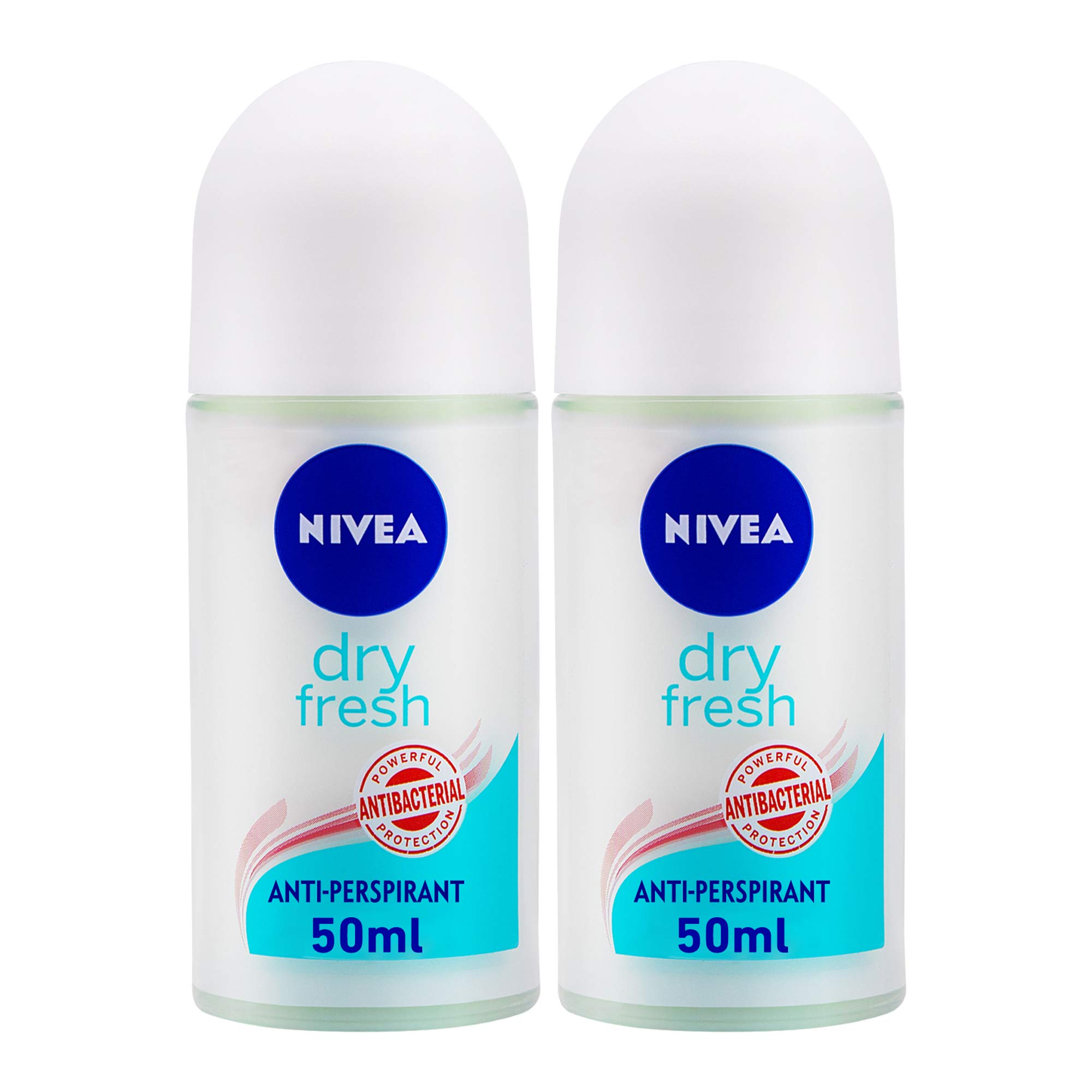 NIVEAAntiperspirant Roll-on for Women, 48h Protection, Dry Fresh Antibacterial, 2x50ml
