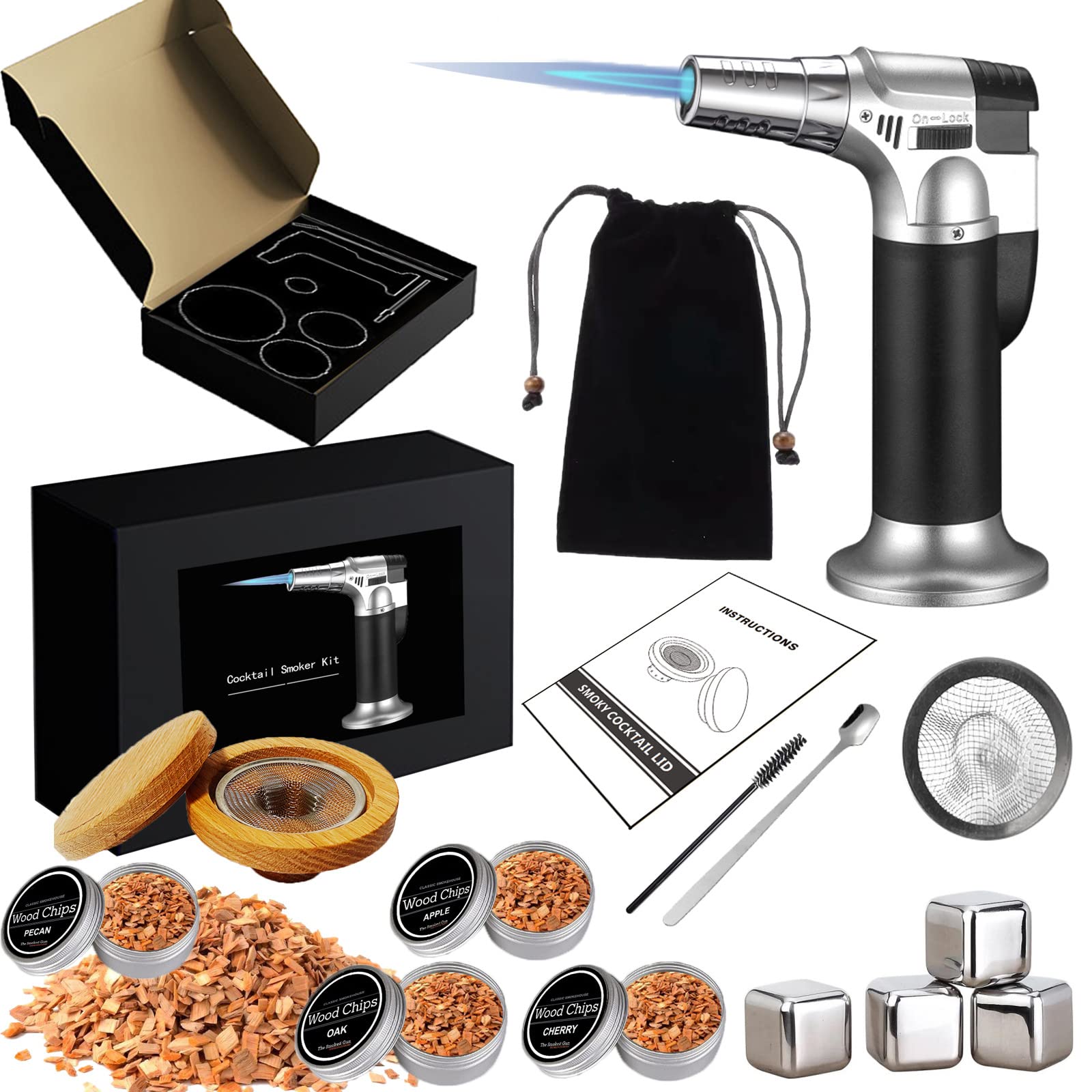 Cocktail Smoker Kit, Whiskey Smoker Infuser Kit met 6 Smaken, Wood