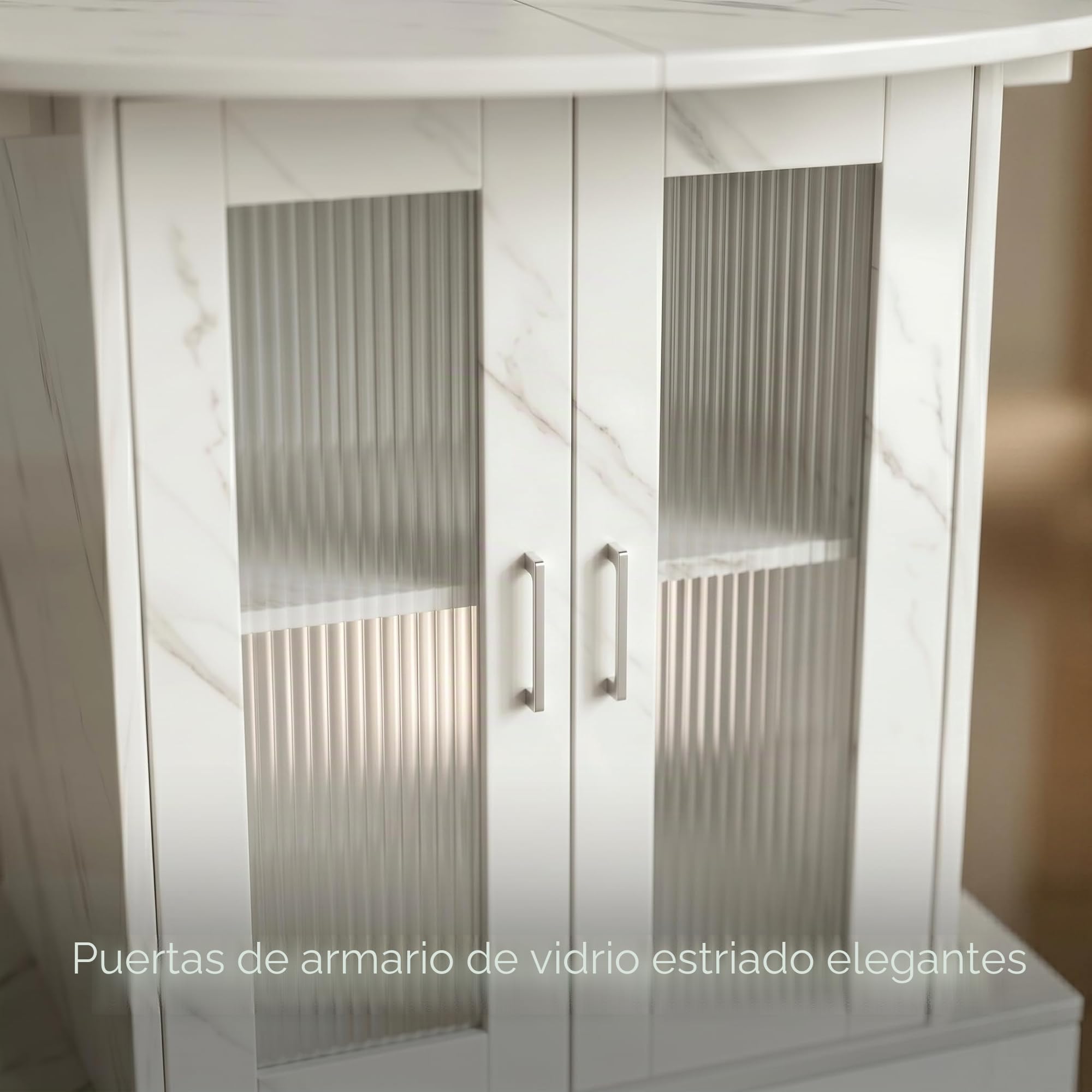 Mesa de comedor extensible redonda de 100-140 cm, mesa de cocina con placas extraíbles, mesa de comedor ovalada redonda con espacio de almacenamiento, mesa blanca para nevera pequeña