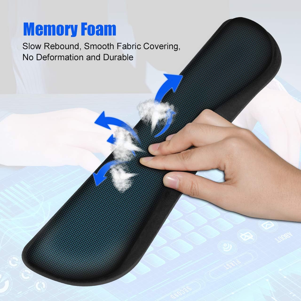 JIKIOU Keyboard Wrist Rest, Wrist Support Pads for Keyboard and Mouse, Memory Foam Ergonomic Cushion for Carpal Tunnel, Mouse Rest Pad Pain Relief Easy Typing for Computer, Laptop, Office, Black : Office Products