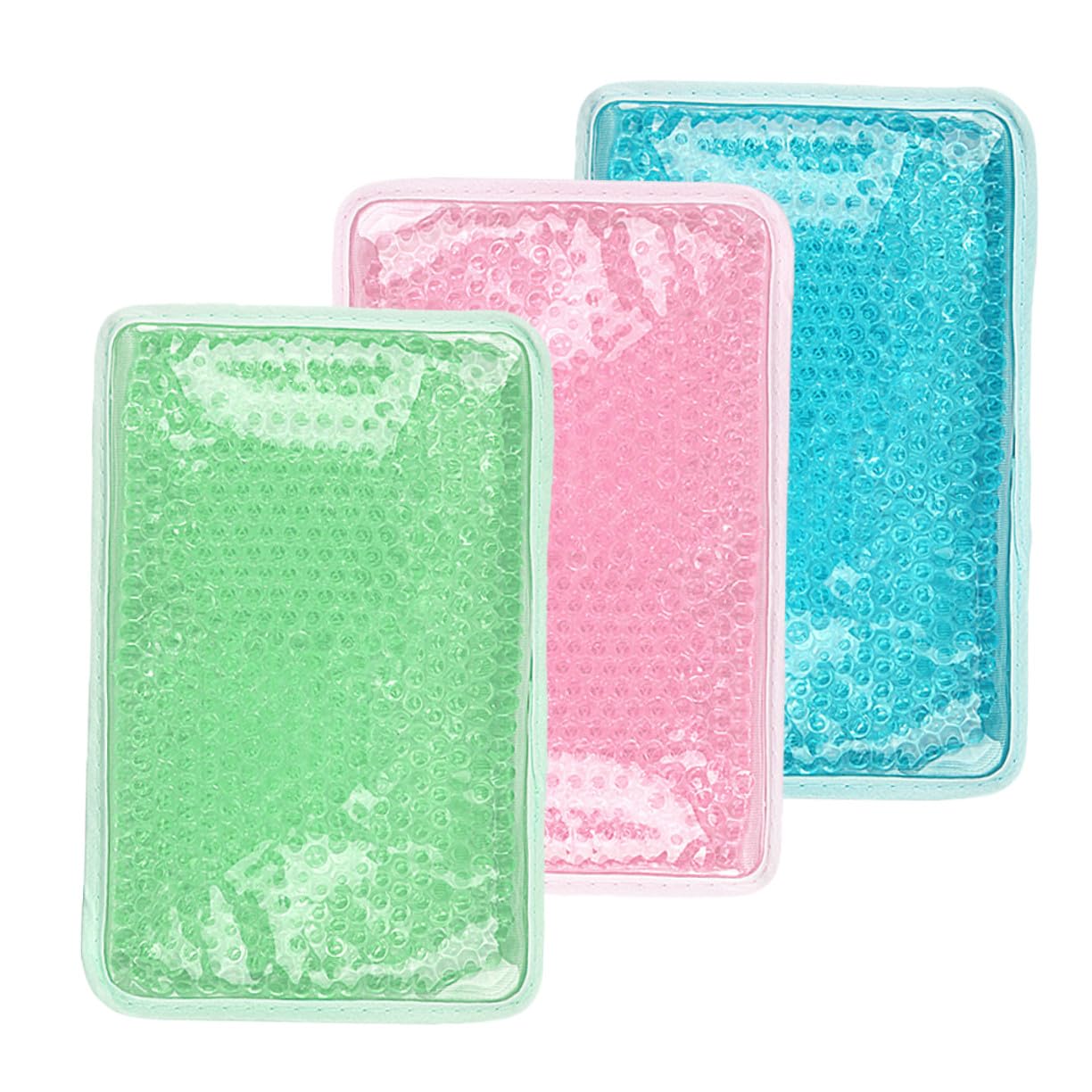 Anneome Gel Refrigerante Riutilizzabile 3 Pezzi Cinturino per Corpo e Testa, Morbido e Confortevole, Borsa Ghiaccio in Gel Pvc Cristallo per Terapia Freddo e Caldo