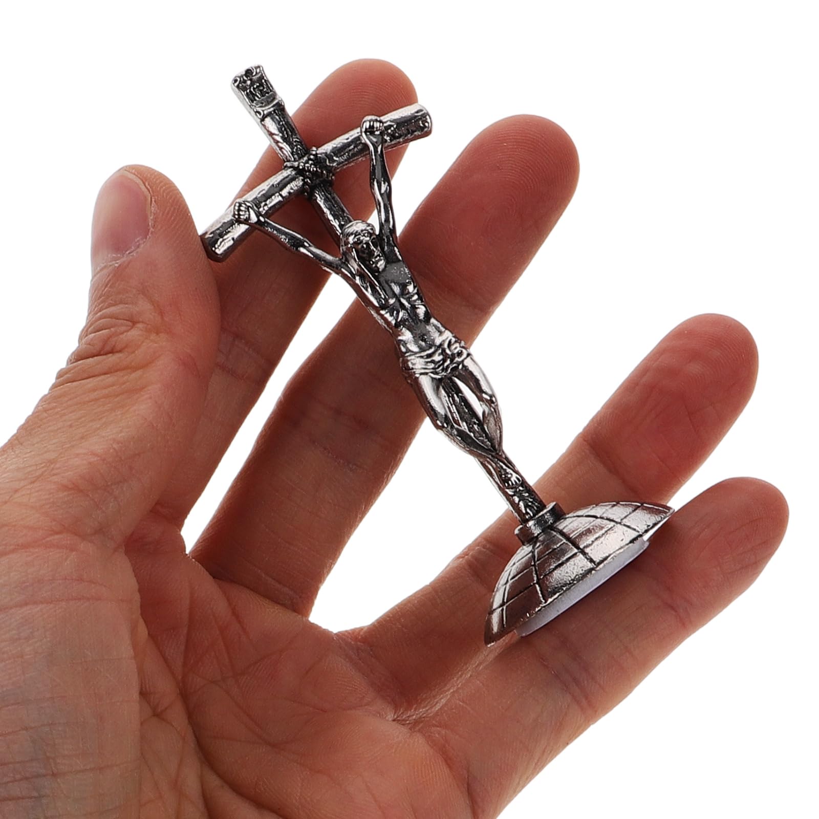 PRETYZOOM 2pcs Ornament Small Crucifix Car Dashboard Decor Standing Crucifix Statue Crucifix Stand Rosary Crucifix Vertical Catholic Crucifix Catholic Decor Church Decor Zinc Alloy - Image 4