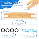 High Chair Footrest, Adjustable Height Bamboo Highchair Foot Rest Replacement with Rubber Ring and Fixing Ring, Baby Highchair Foot Pedal for Foot Support Footstool