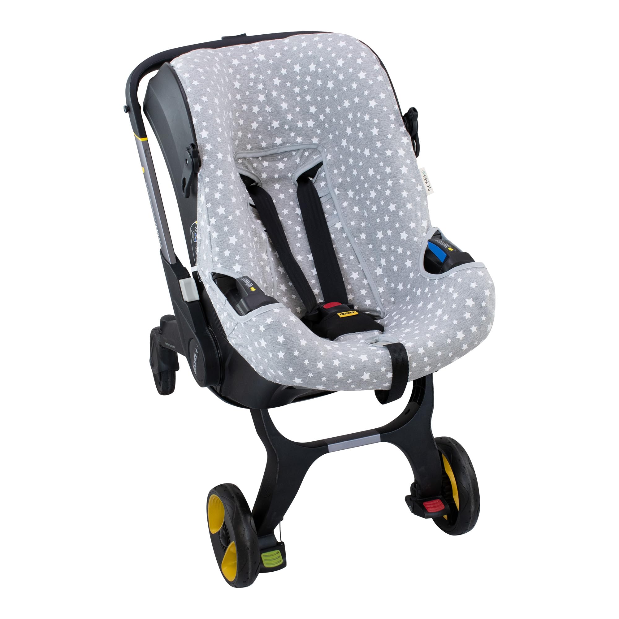 JYOKO KIDS Funda para Silla de Auto Y Cochecito Compatible con Doona, Elaborado en 100% Algodón (White Star)