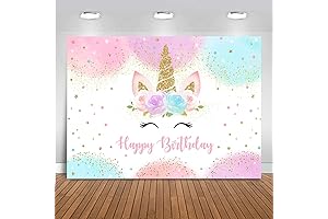 Mocsicka Rainbow Unicorn Backdrop: Dreamy Party Decor for Girls