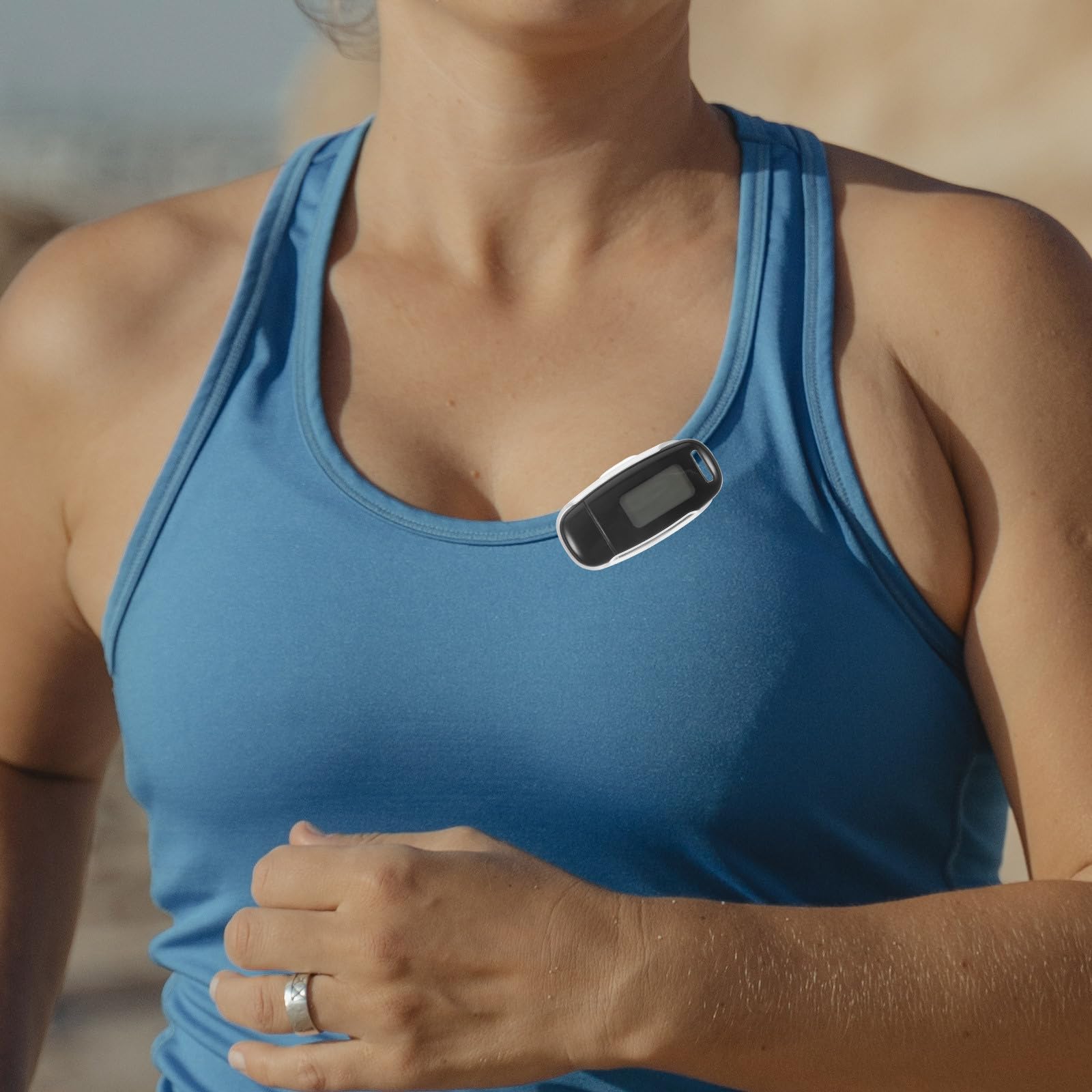 Happyyami Podómetro Multifuncional Portátil Pantalla Retroiluminada, Contador de Pasos Profesional en Abs Negro, USB Recargable, Adecuado para Caminar y Fitness Diario