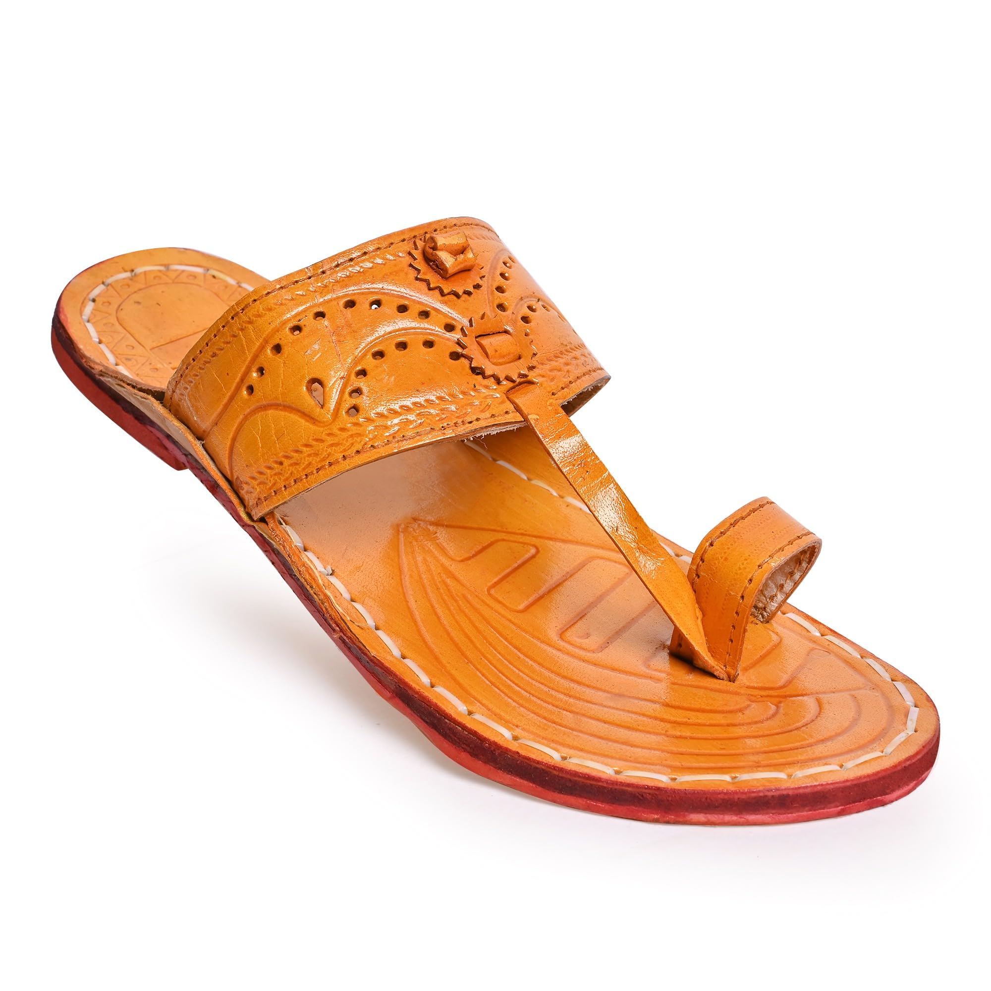 COUNTLESS STEPS Kolhapuri chappal for men| kolhapuri slippers for men| kolapuri chapal men| leather slippers for men| leather chappal for men-E-PARENT A13