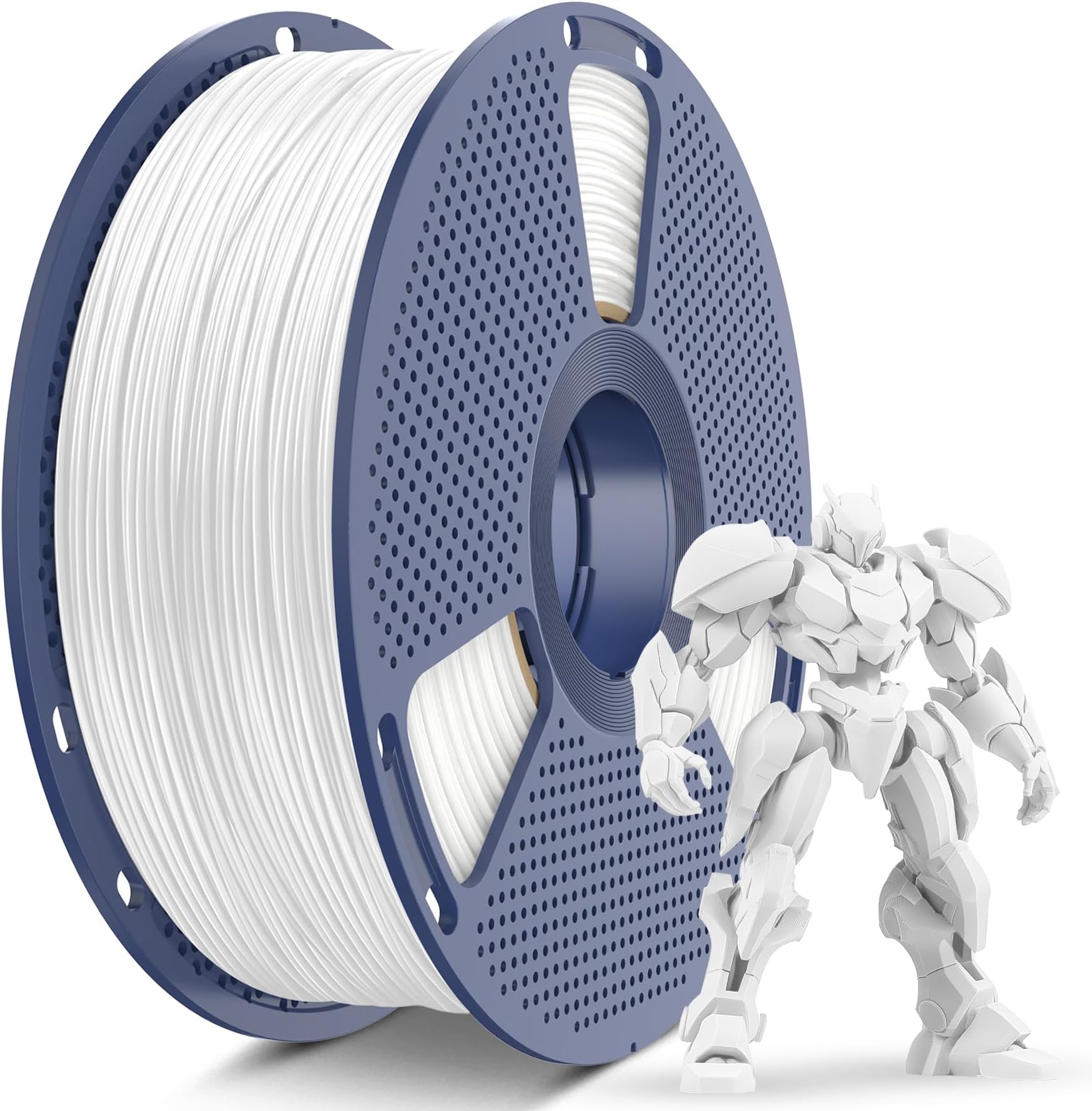 ABS Filament 1.75 mm, High-Quality Strength, High Temperature Resistance, 3D Printer Filament 1.75 mm, 1 kg Spool, ABS White