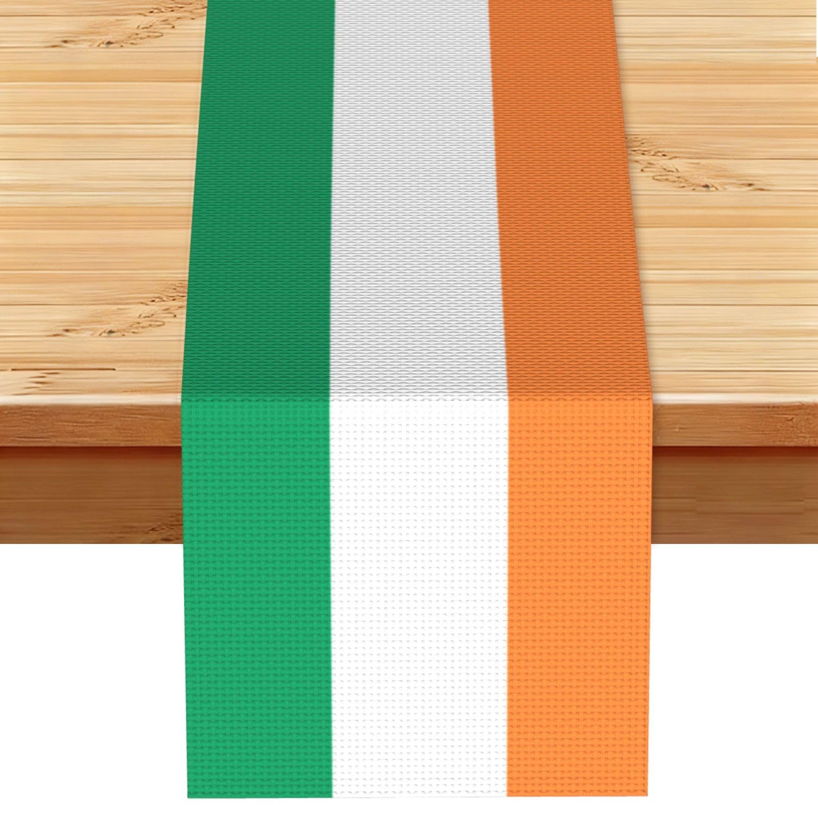 Irish flag Multi Purpose Table Runner for Home Decor, Printed Table Cloth for Kitchen Table, Countertops & Dining Area