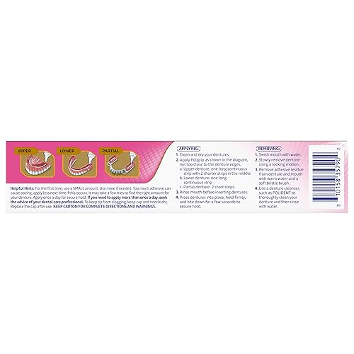 Miniatura 8 de Poligrip - Adhesivo para dentaduras postizas, crema adhesiva Power Max Hold Plus Comfort para dentaduras, 2.2 onzas (paquete de 4)