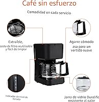Vista 2 de Yaxa Basics Cafetera de goteo de 5 tazas, cafetera con jarra de café de vidrio (0.8 Qt), apagado automático, pausa automática, cesta de filtro