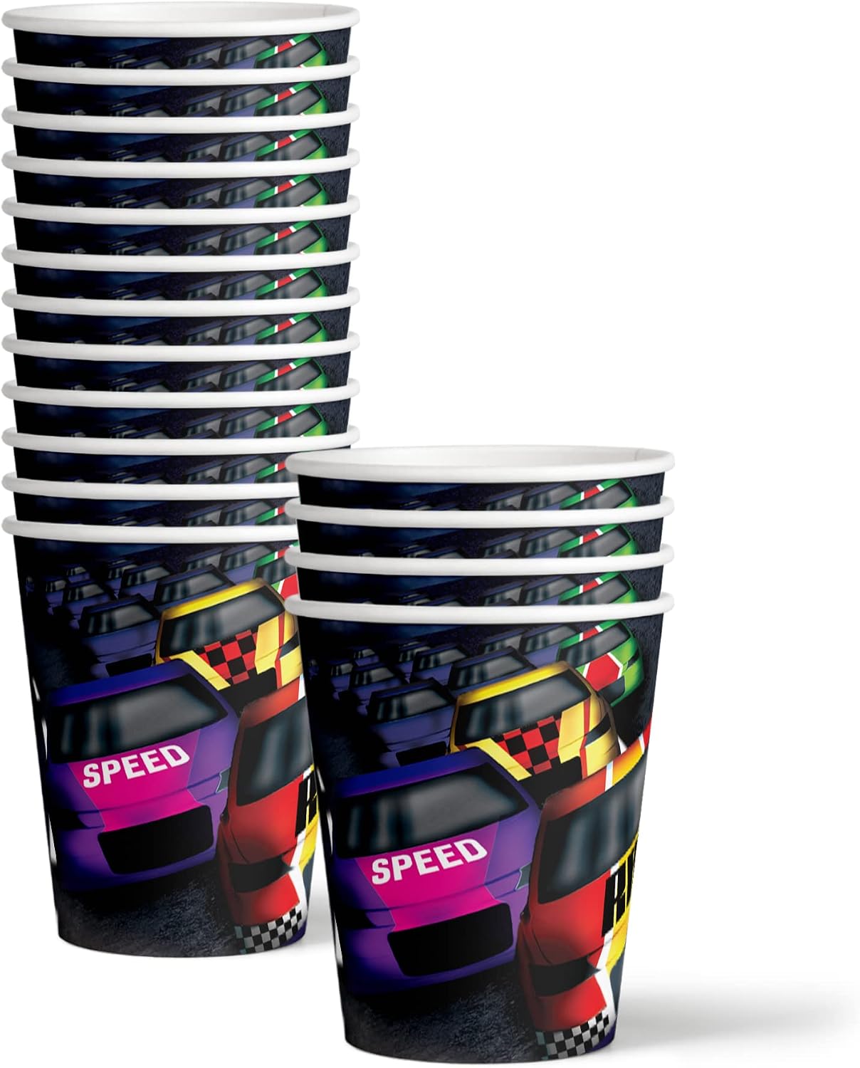 Race Car Party Supplies - Racing Birthday Party Supplies - Car Racing Party Supplies - Race Car Birthday - Birthday for Boys | Tableware Set Includes Plates, Napkins and Cups | Kit for 16 image 3