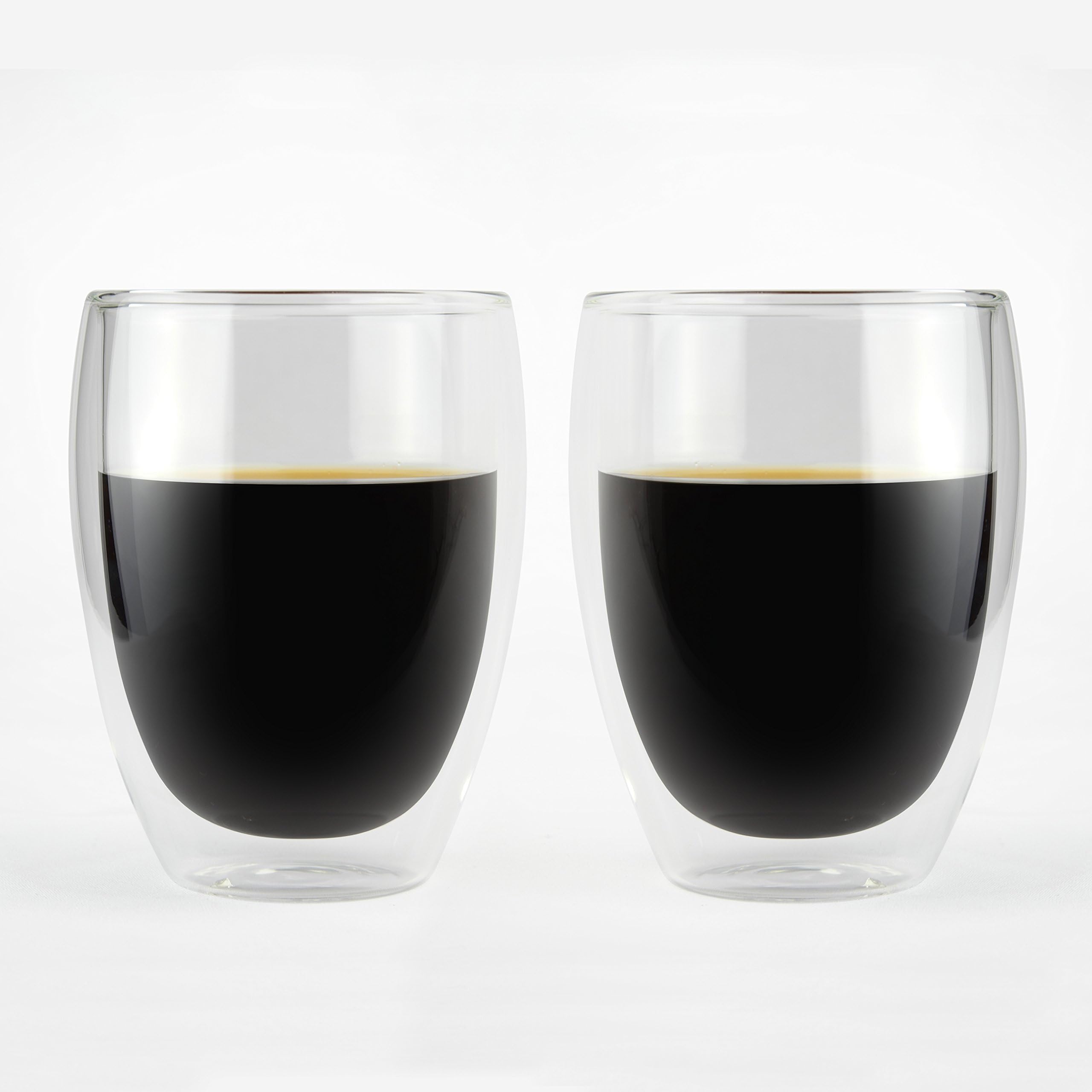 KOFFI ® KUP - Double Walled Glasses 350ml (12.3oz) - Borosilicate Glass - for Tea, Coffee, Latte, Cappuccino, Beer & AeroPress (350ml)