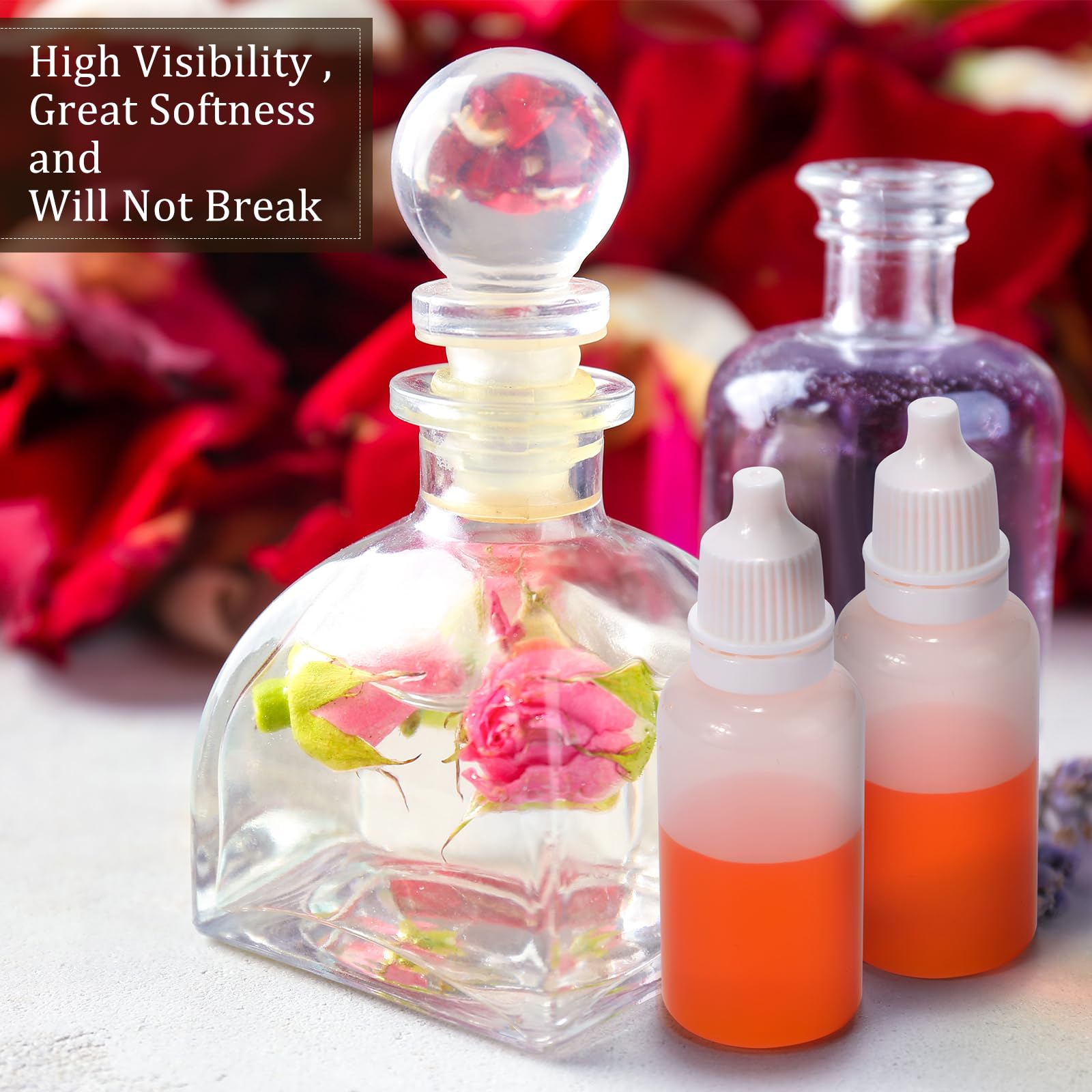 Umigy 200 frascos cuentagotas vacíos con cuentagotas para ojos, pequeño recipiente de plástico líquido, portátil, exprimible, con tapas y tapón para aceite, almacenamiento de líquido para ojos (20 ml)