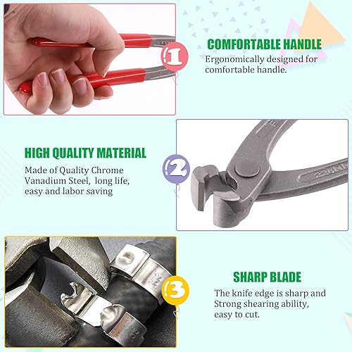Miniatura 3 de Keadic 52 piezas de abrazadera de manguera de oreja y cortador de tubería PEX para tubo de 1/8 a 1 1/4 pulgadas con abrazaderas de acero inoxidable