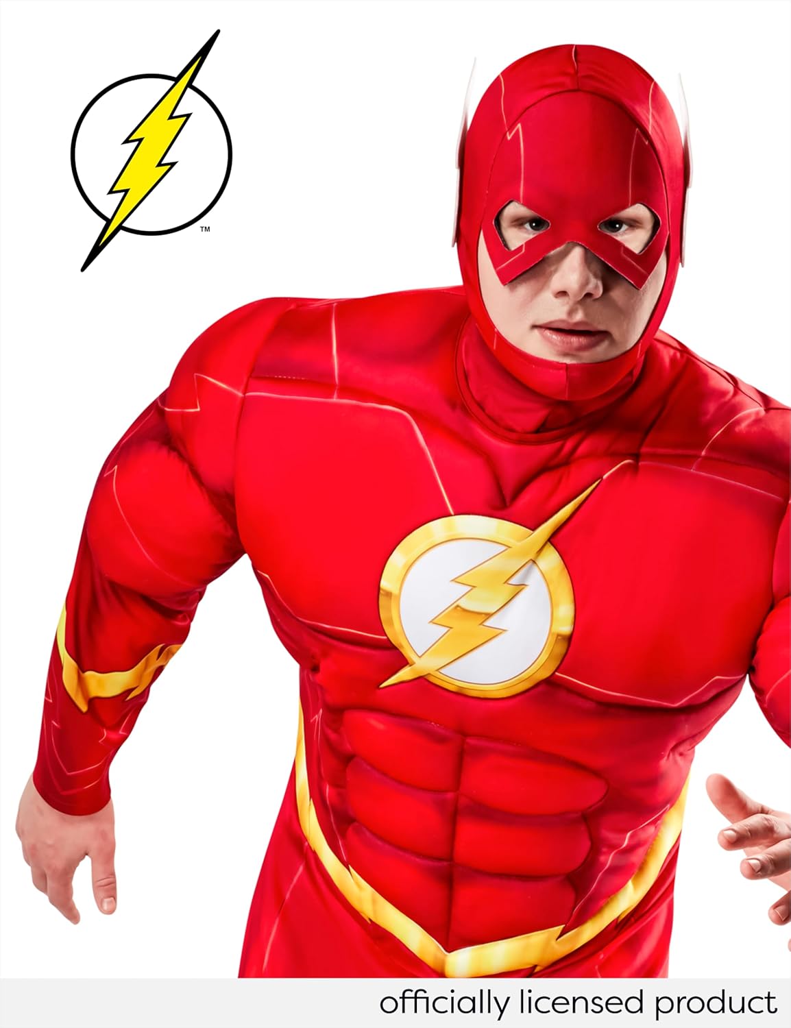Rubies Men's Deluxe The Flash Costume Padded Jumpsuit and Headpiece - Image 7
