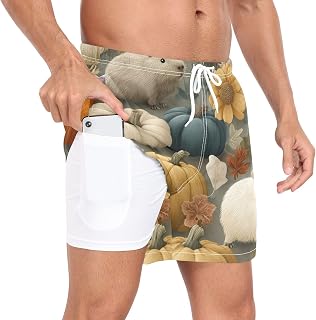 QUGRL Mens 2 in 1 Athletic Shorts with Pockets Quick Dry Running Shorts for Men Training Workout Gym Sports Outdoor