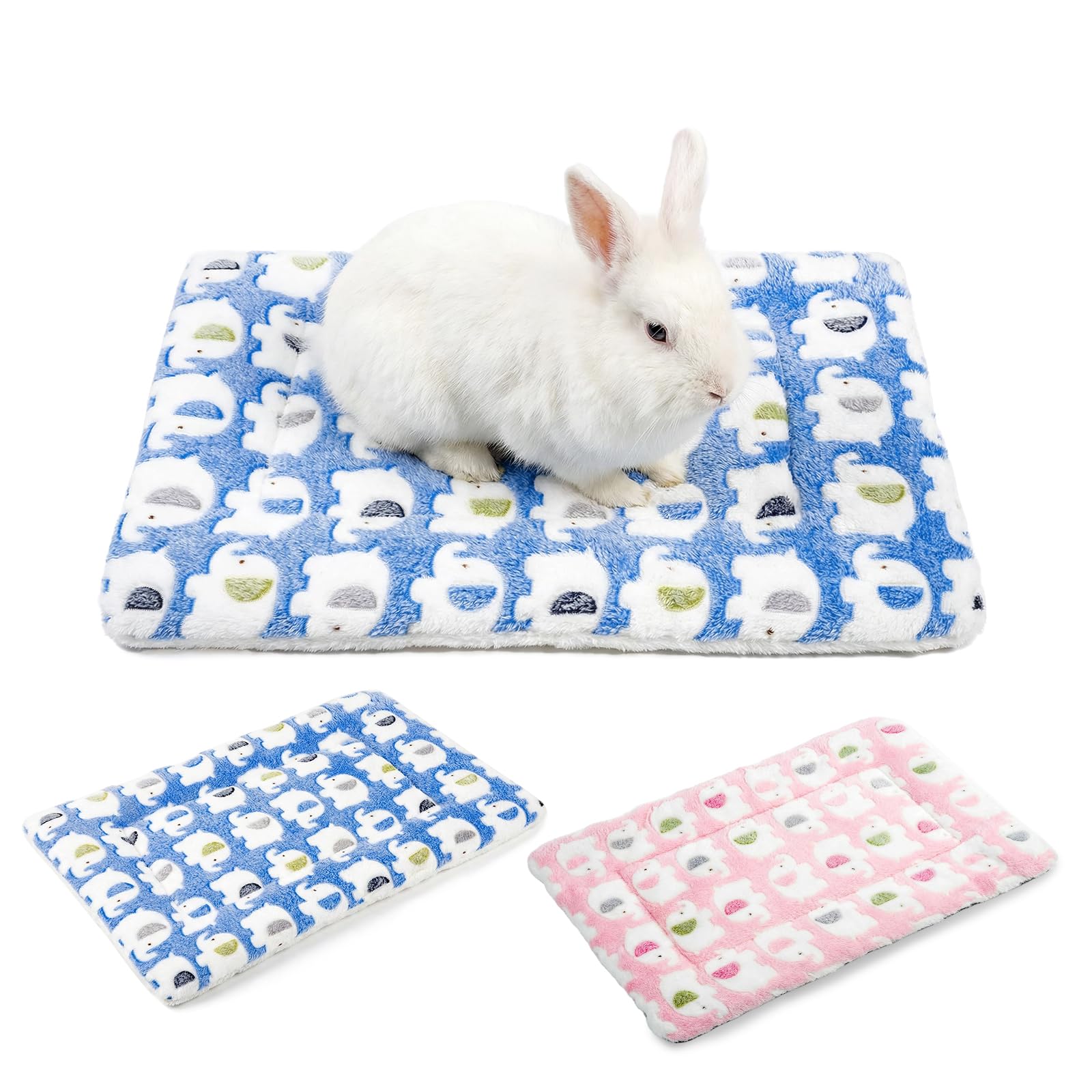 MICOOYO Guinea Pig Bed Mat 2 PCS, Washable Small Animal Bed, Waterproof Pet Cushion Mat for Bunny Squirrel Hamster Crate Mats(S,49x32cm)