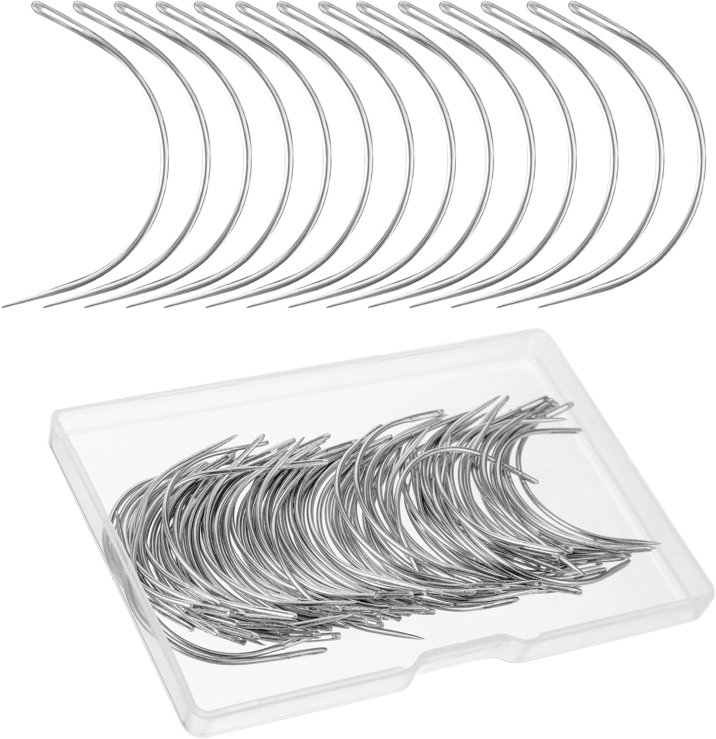Curved Needles, Aster 100 Pcs 2 Inch Curved Sewing Needles