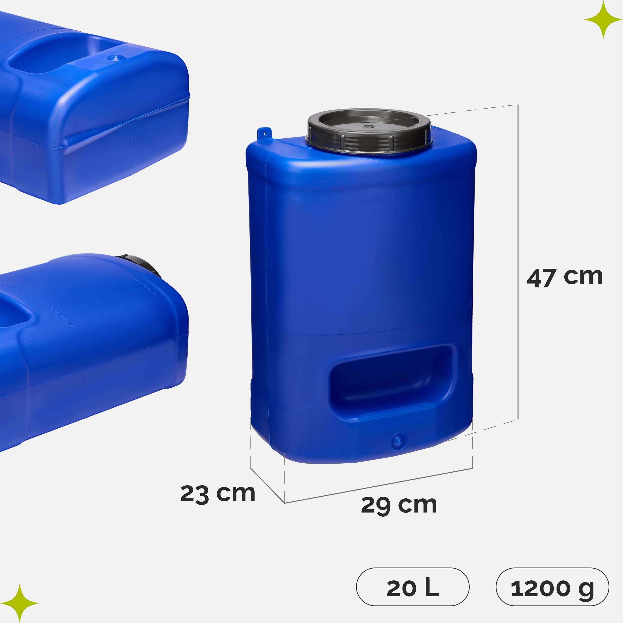 Jerrican Eau 20L avec Robinet sans BPA Alimentaire Etanche Camping Car Bleu