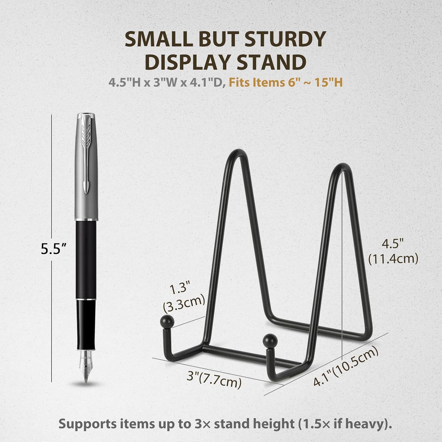 LIONWEI LIONWELI Plate Display Stand Easel Holders - 4.5" Tabletop Metal Stands for Decorative Plates, Photos & Picture Frames - Black, 4-Pack image 2