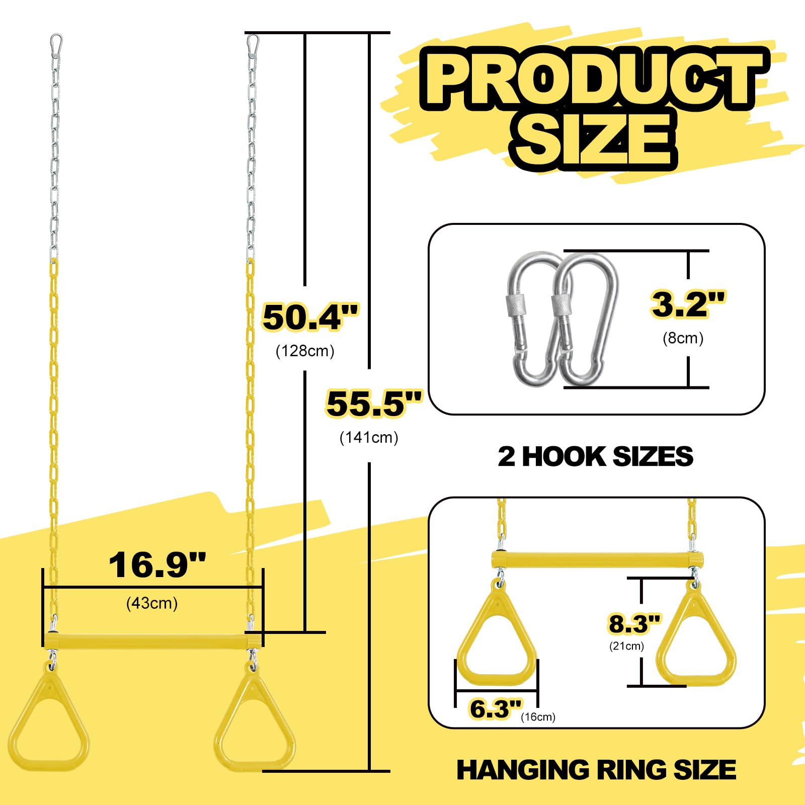 Duty Ring Trapeze Bar for Backyard-16.5