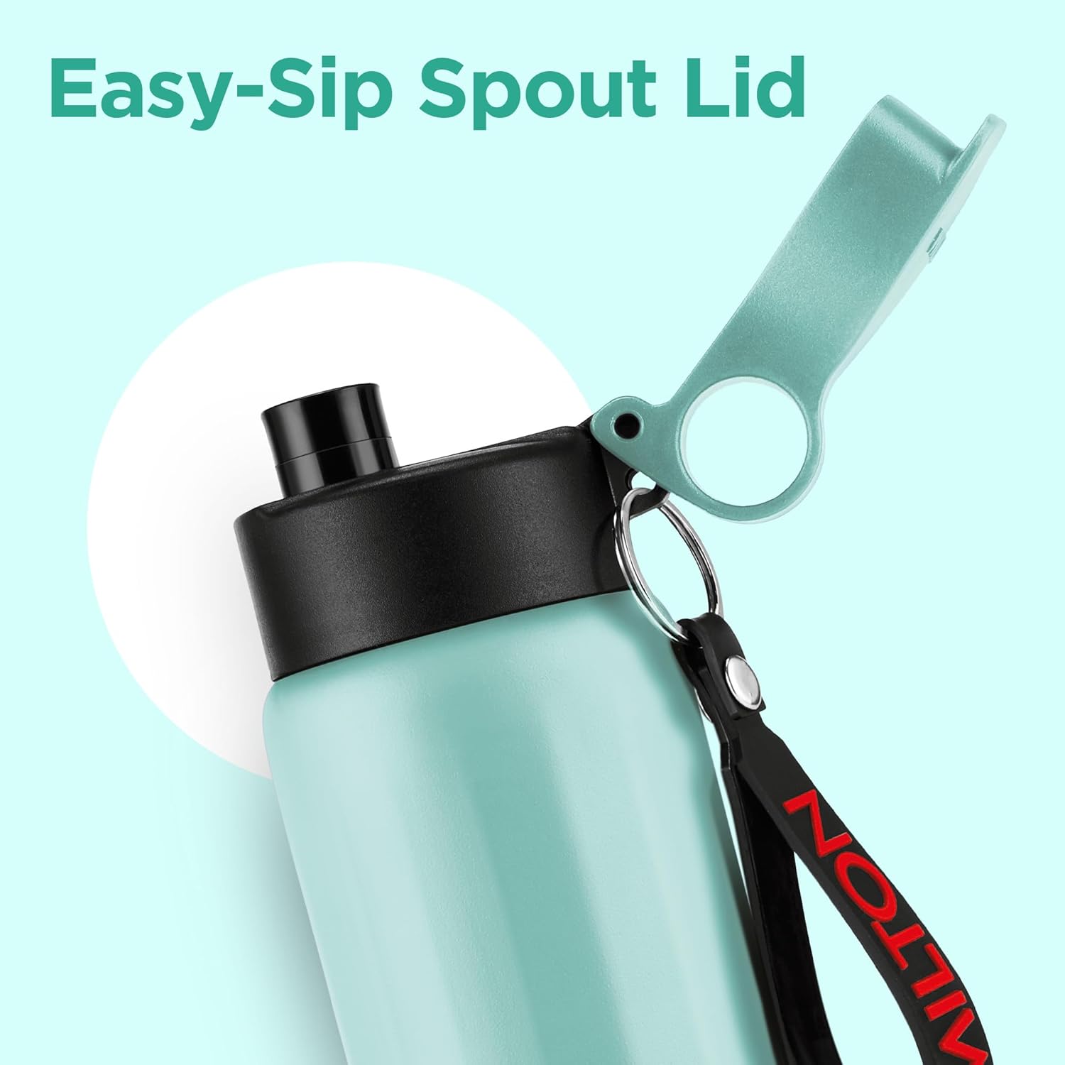 MILTON Maverick 600 Stainless Steel Water Bottle, Leakproof Lid, Single Walled, ISI Certified I For School, Office, Gym I 620 ml, Aqua Green