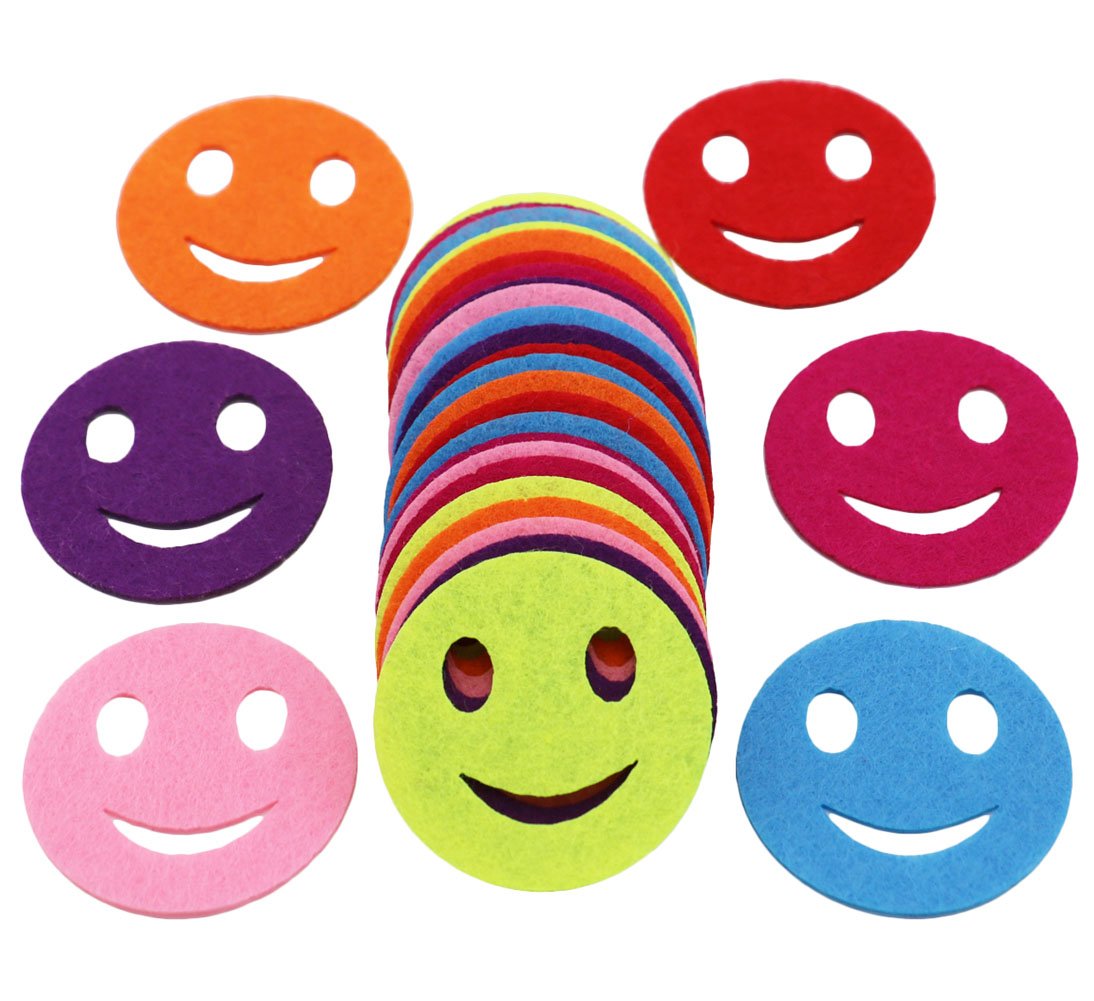 SOOKOO 5 Styles 150 PCS Assorted Color Felt Flowers for Art and Craft DIY Sewing Handcraft (Heart, Flower, Smile Face, Star, Crown) - Image 4