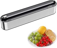 Quasziwa Magnetic Aluminum Foil & Plastic Wrap Dispenser with Cutter - No-Drill Wall Mount, Stainless Steel, Fits 12" Rolls, Space-Saving Kitchen Organizer