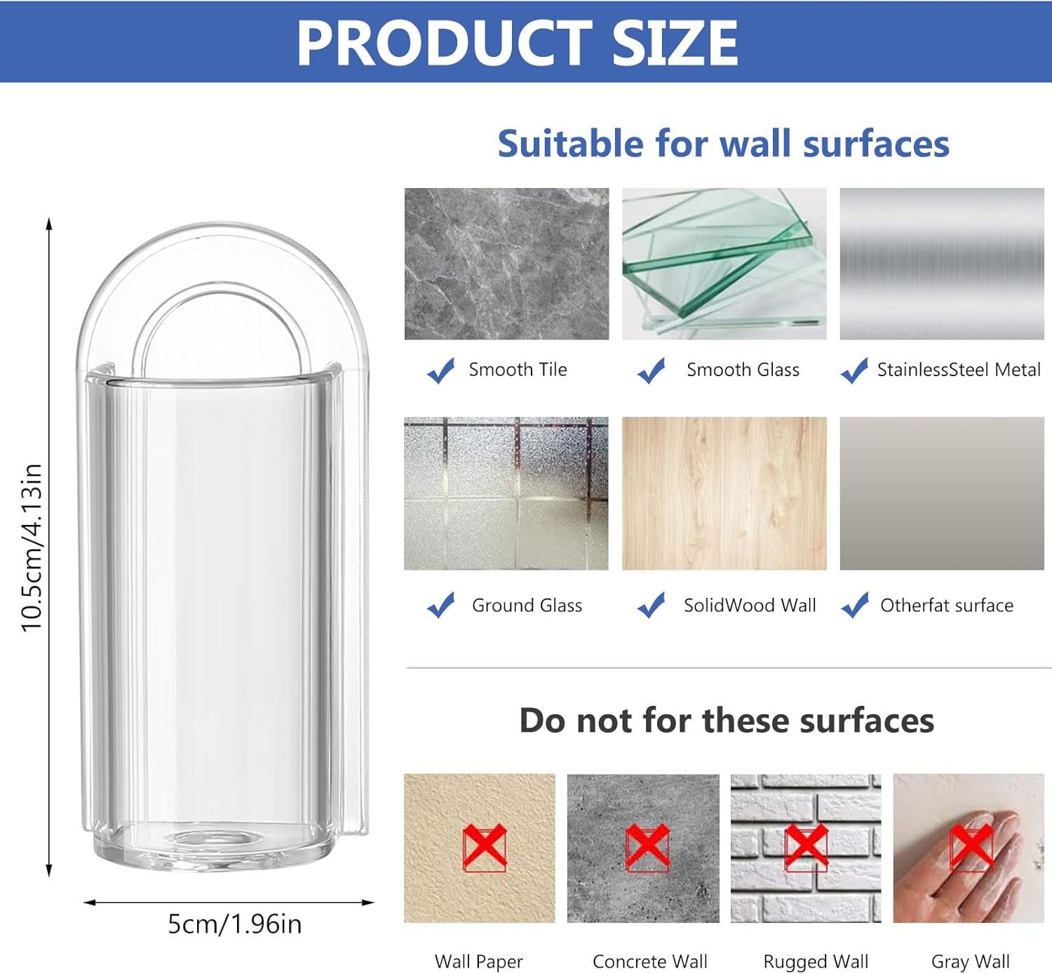 Pack of 2 Toothbrush Holder, Electric Toothbrush Holder, Toothbrush Holder, Wall Without Drilling, Self-Adhesive Wall Mount, Storage Holder for Electric Toothbrushes Holder, Toothbrush Holder