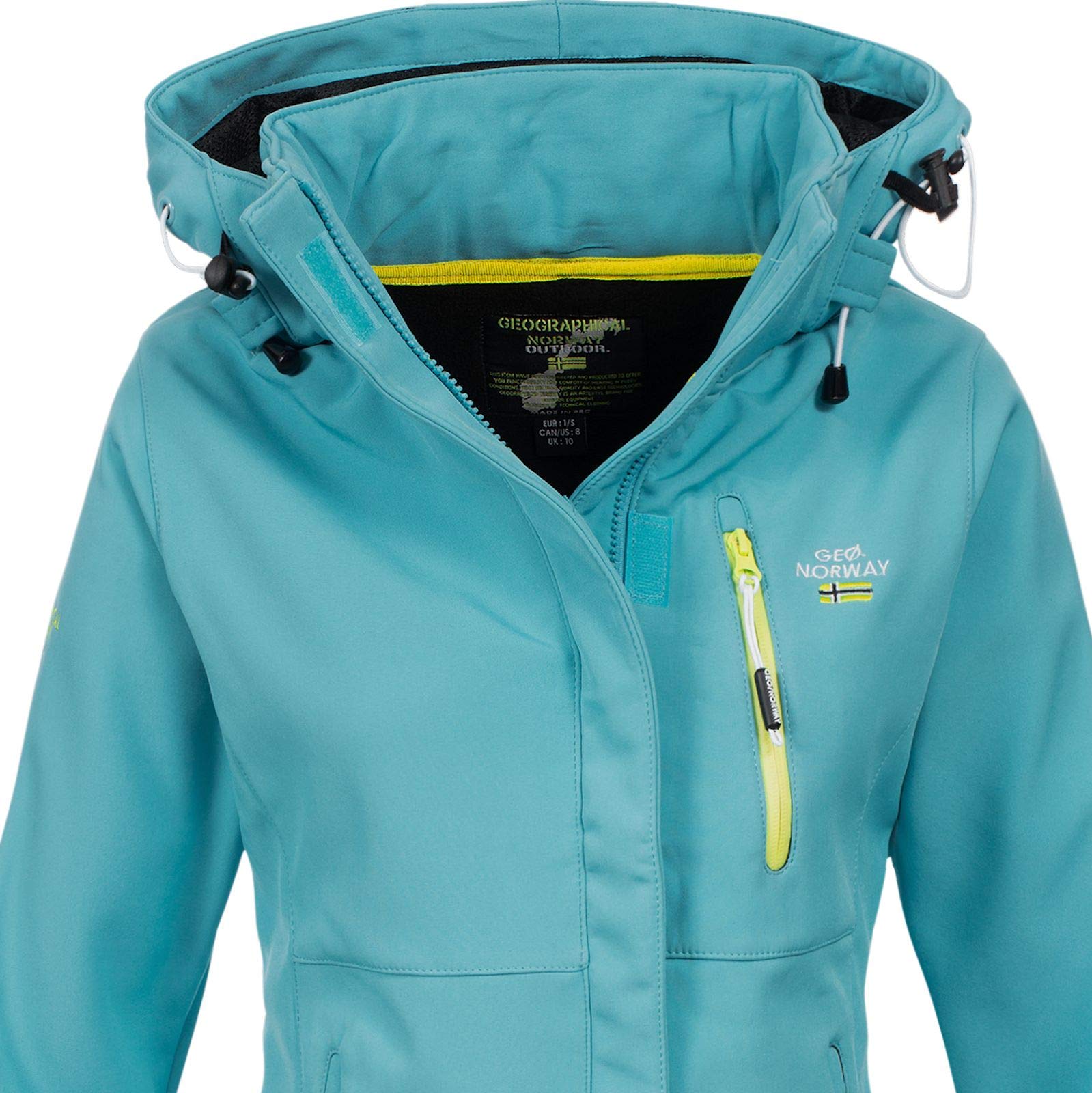 Geographical Norway Damen Softshell Jacke mit Kapuze Outdoor