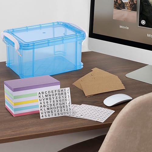 Miniatura 10 de Tarjetas de índice súper pesadas, tarjetas de notas en blanco, 2 x 3 pulgadas, 800 unidades, tarjetas flash sin rayas, 10 anillos de metal