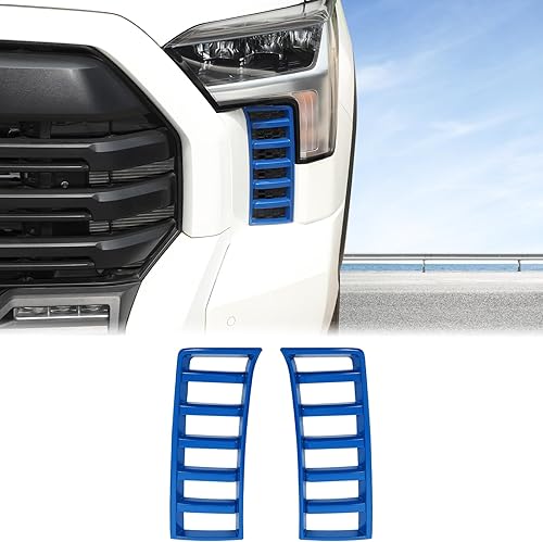 Vista 10 de Aunginsy Cubierta de rejilla de ventilación para faros delanteros de automóvil, compatible con Toyota Tundra 2022-2025, parrilla frontal cromada