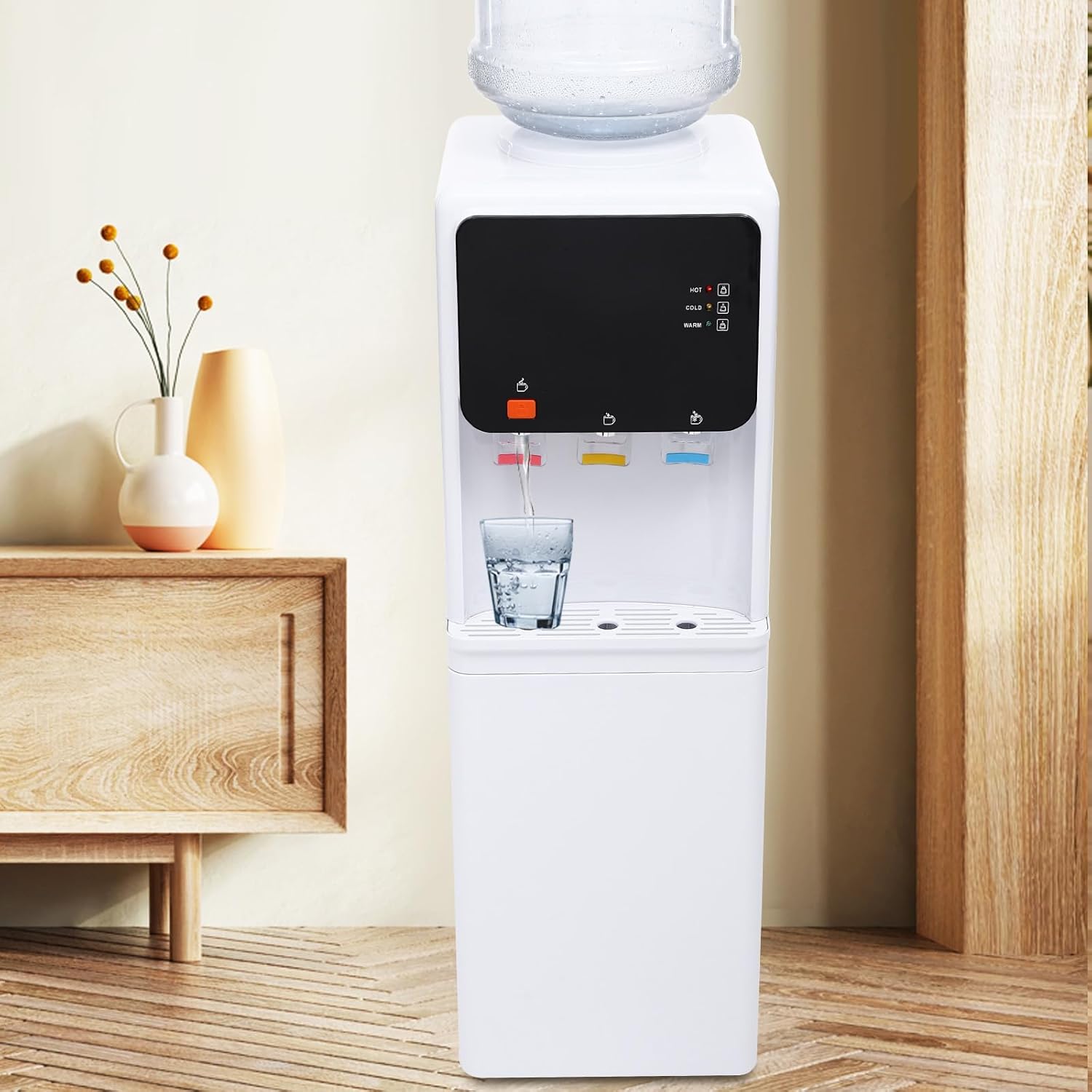 Home Office Water Dispenser Electric Hot Water Dispenser Drinking Fountain Freestanding Hot and Cold Table Drinking Machine for Library Office Restaurant School Hospital Conference Room