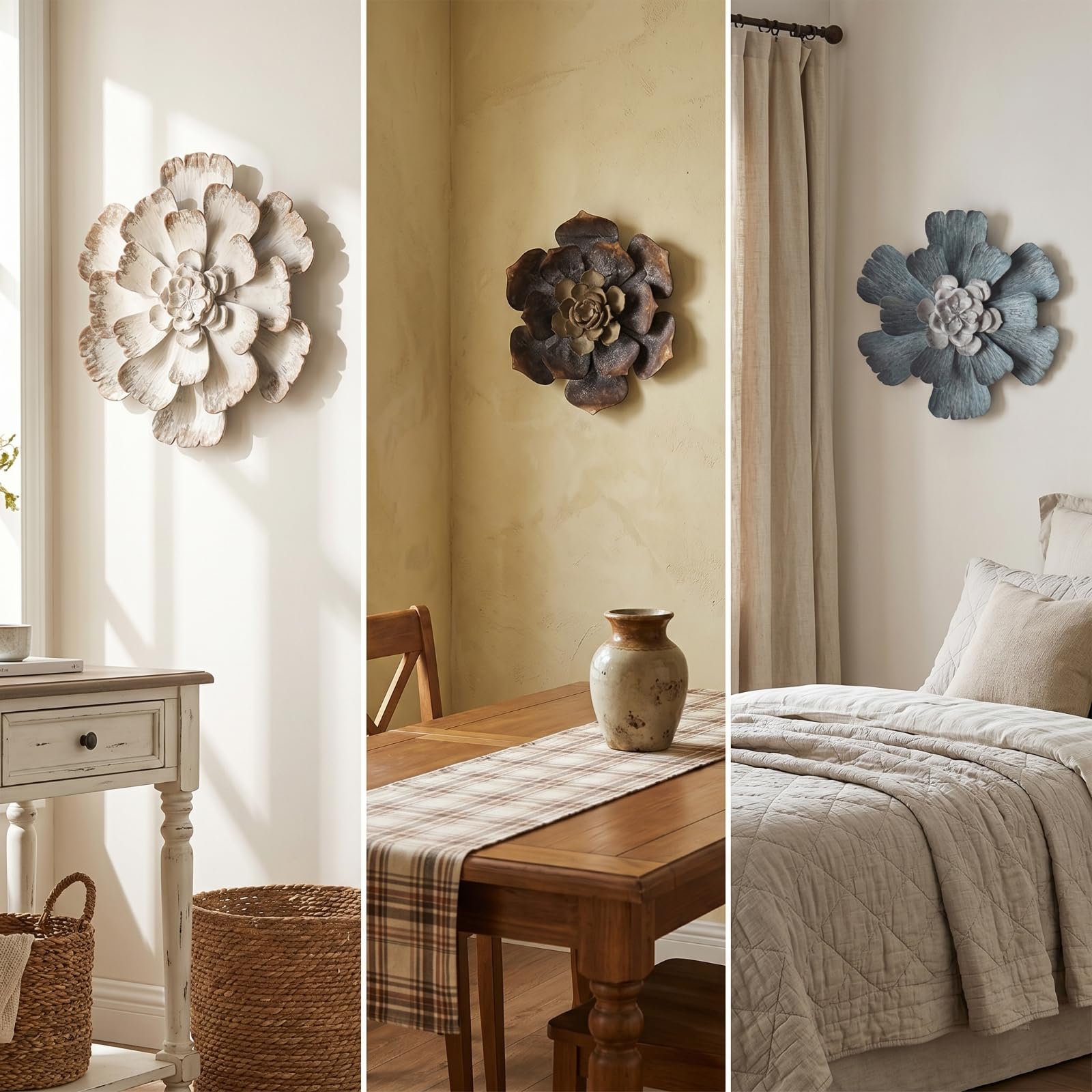 predolo Fiore Decorativo da Parete Shabby Chic Parete di Fiori Artificiali Eleganti Sfondo Floreale per Ingresso, Fiore A1886