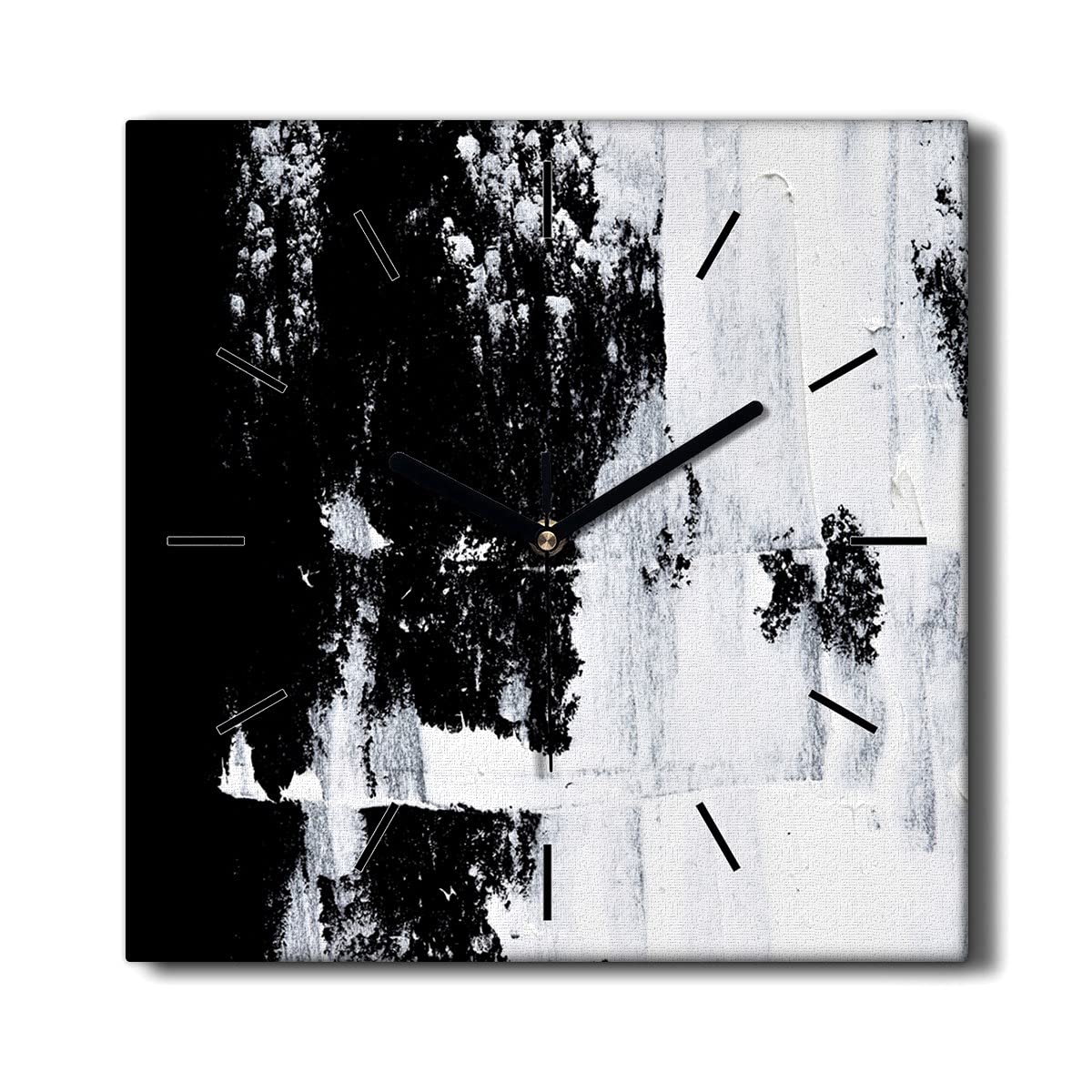 Horloge sur Toile 30x30cm sans tic-tac mécanisme silencieux Coloray noir
