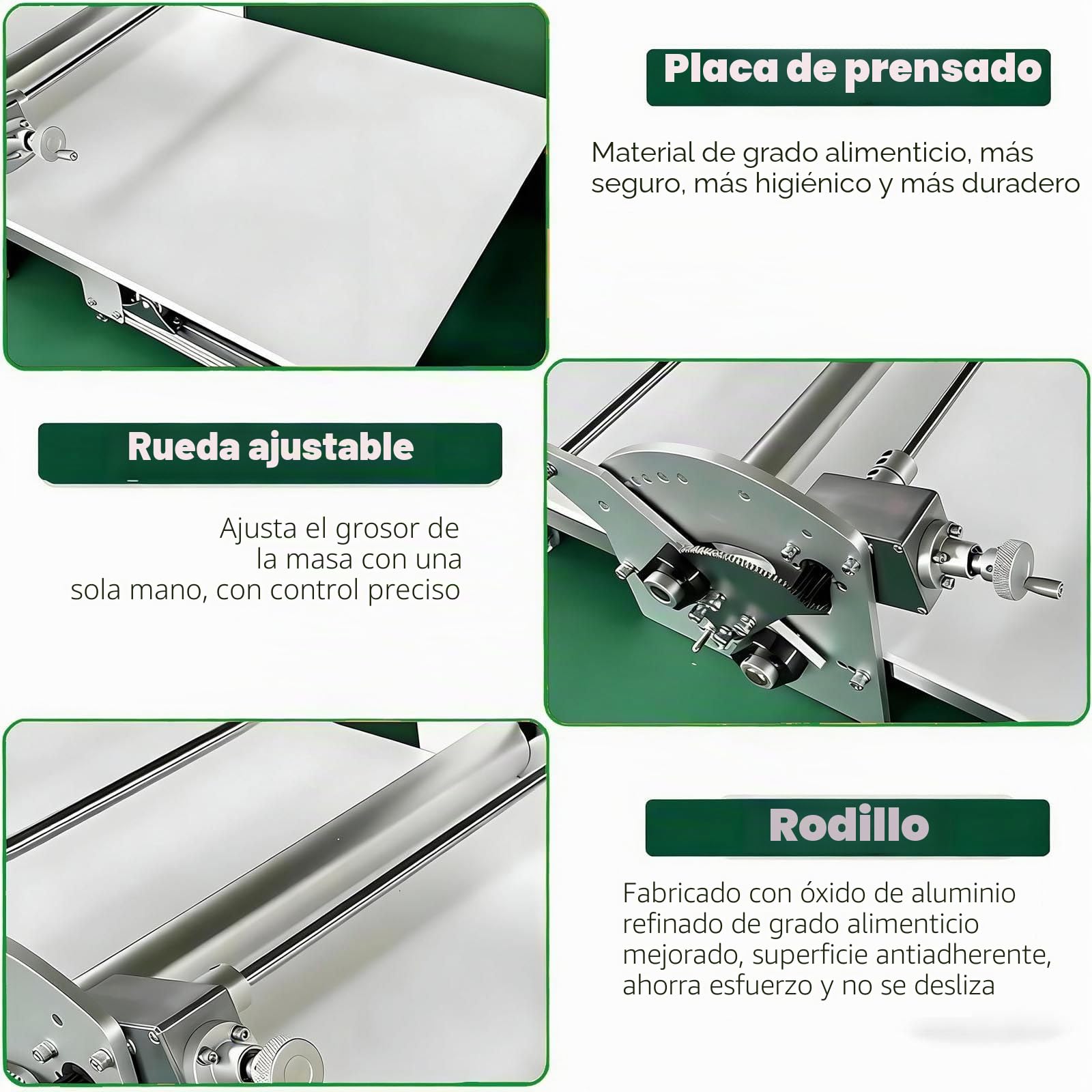Laminadora De Masa EléCtrica, 40"X17.7" Enrolladora AutomáTica De Masa Para Pasteles Y Pizzas, Grosor Ajustable De 0.07" A 1.18", FuncióN De Avance/Retroceso Con DiseñO Plegable