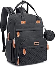 BabbleRoo Diaper Bag Backpack - Baby Essentials Travel Tote - Multi Function Water Resistant Diaper Bag, Travel Essentials Baby Bag with Changing Pad, Stroller Straps & Pacifier Case - Unisex, Black