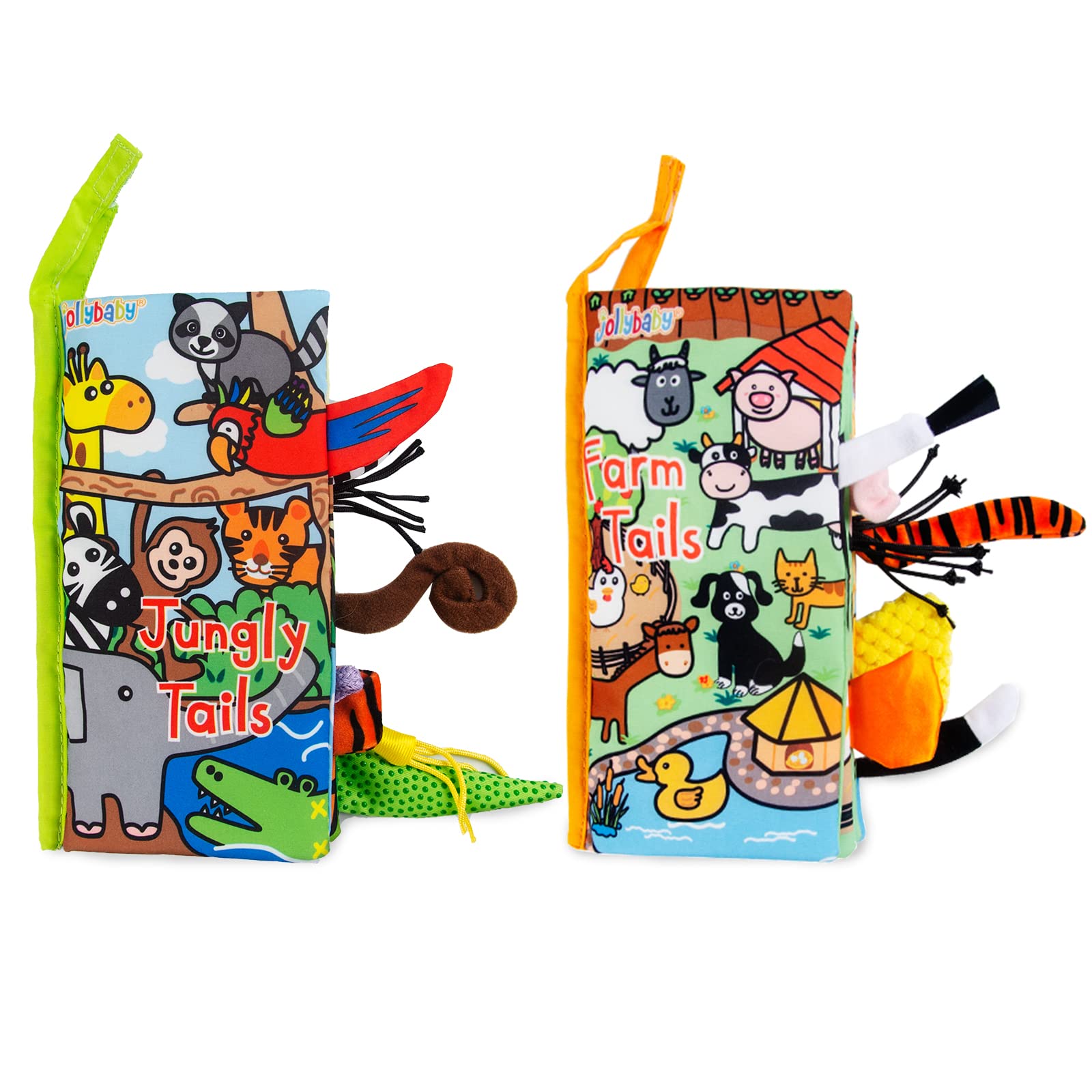 Baby Soft Books Bath Baby Cloth Book First Year 3D Animals Tails Crinkle Sensory Touch and Feel Book Fabric Activity for Baby Toddler Kids Identify Skill Boys and Girls