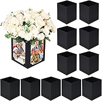 Tongnian 12 Pack Black Picture Table Centerpieces - 6x4 Inch Foldable Photo Display Boxes for Weddings, Birthdays, Graduations
