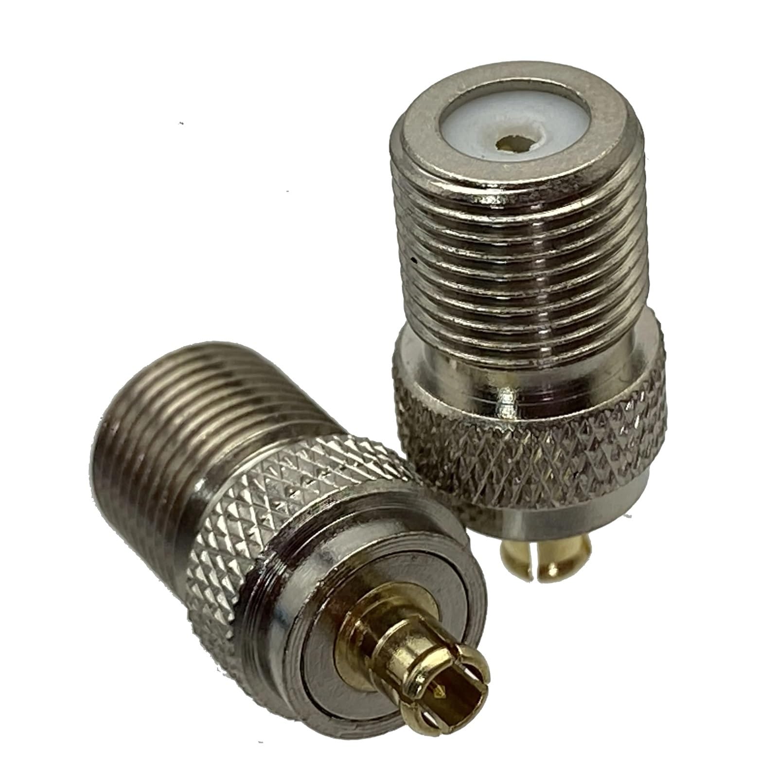 1 connettore adattatore RF coassiale RF da jack femmina F TV a maschio MCX. Terminali for cavi.