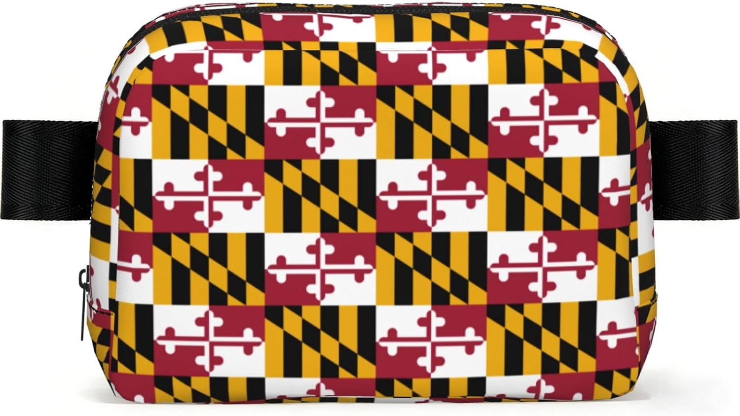 Maryland State Flag Print Square Waist Bag Fashion Pouch Unisex Waterproof Travel Gym Running Hiking