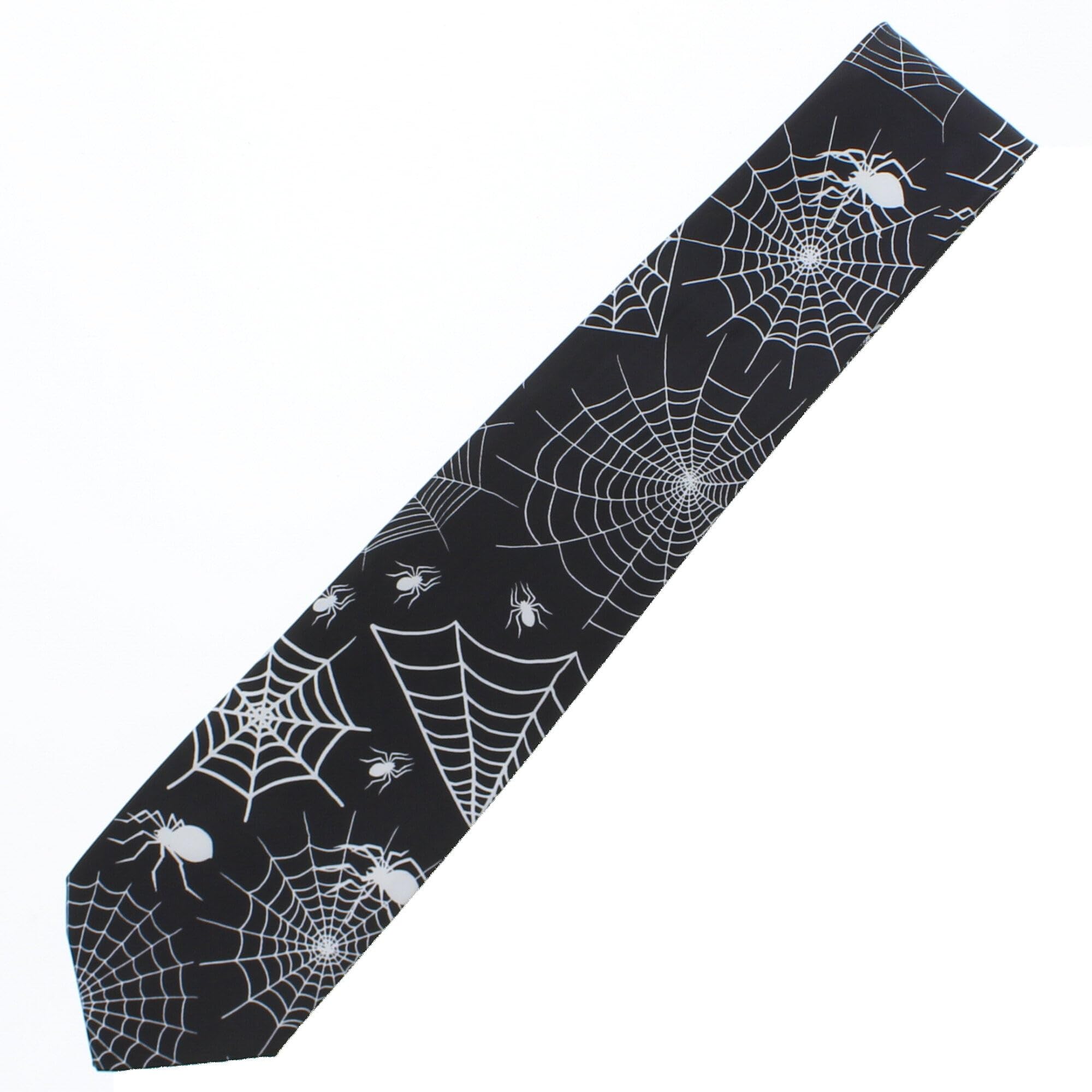 Zac's Alter Ego Unisex Black/ White & Spiders & Cobwebs Tie