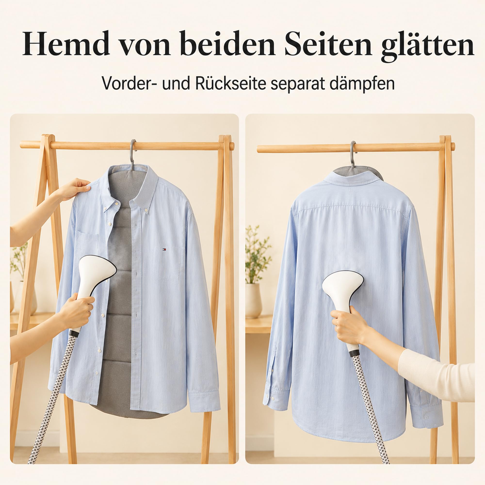 Faltbares Dampfbrett für Steamer und Dampfglätter, Hitzebeständiges Hänge-Bügelbrett für Kleidung, 360° Drehbarer Haken, Platzsparendes Bügelpad für Zuhause und Reise (91x41 cm, Grau)