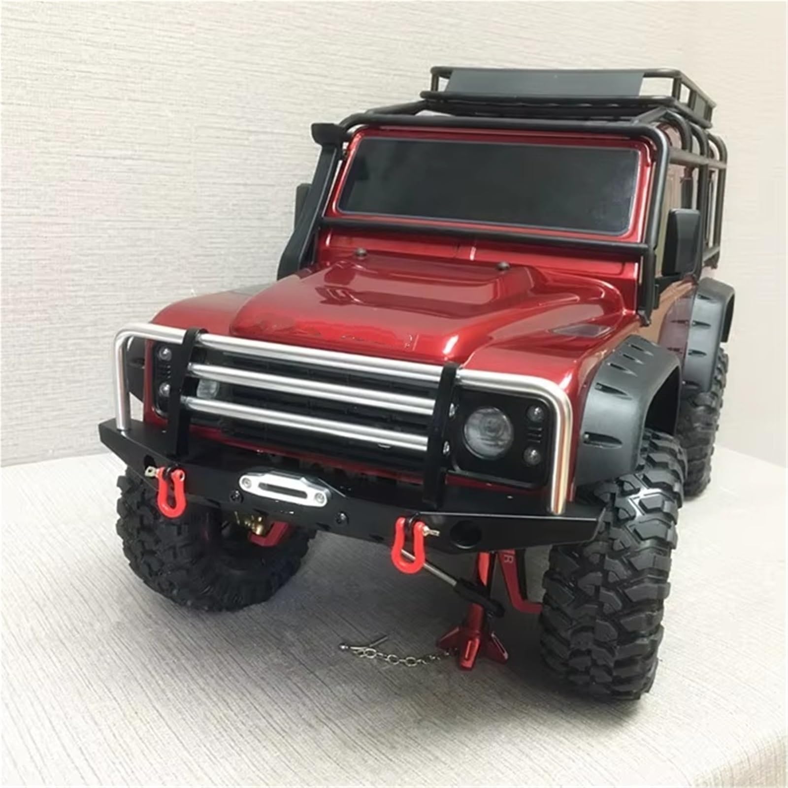 Paraurti RC per Axial per SCX10 II 90046 per Traxxas per TRX4 1/10 RC Crawler Car Paraurti Anteriore Lega di Alluminio con Luci Parti Aggiornamento