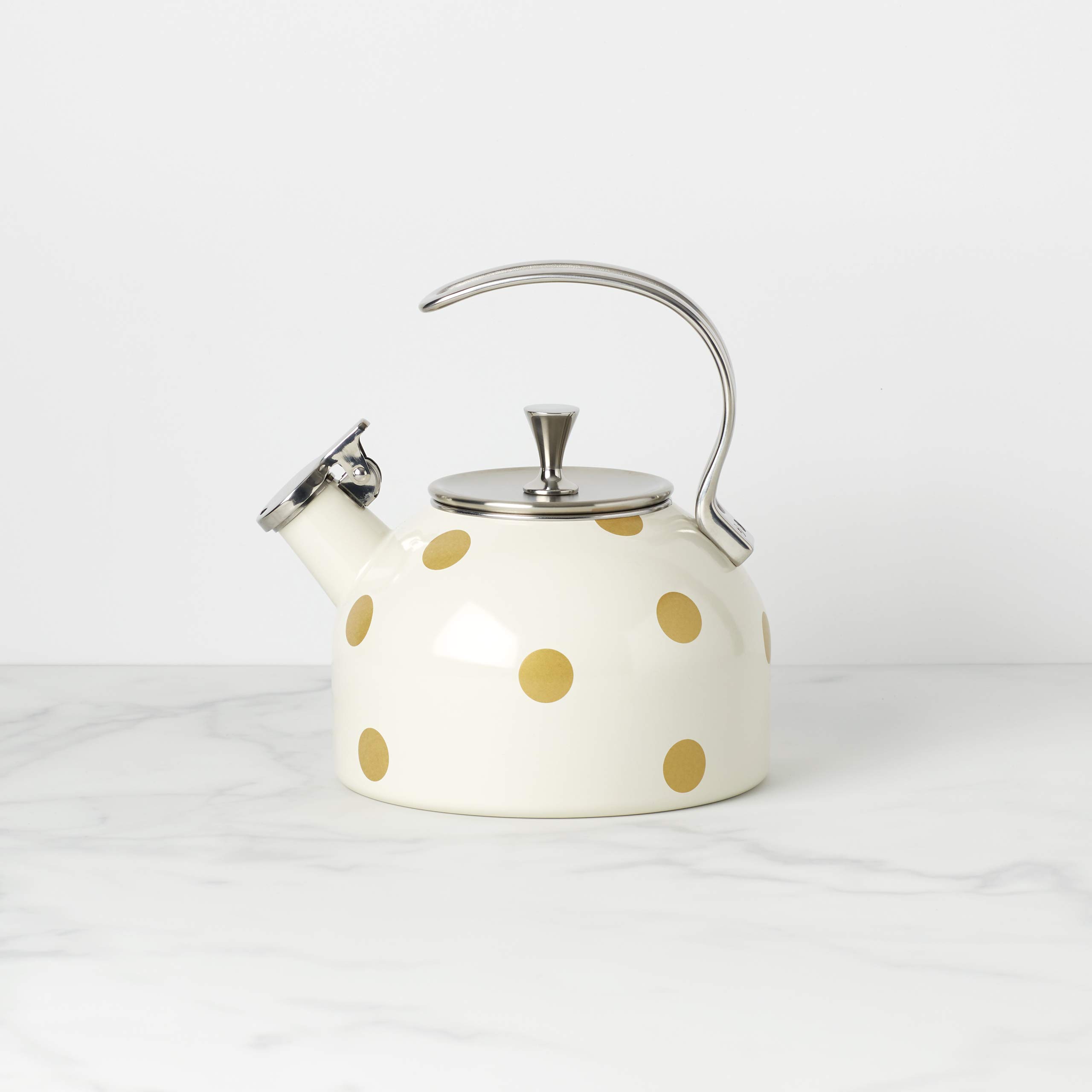 KATE SPADE 875284 Deco Kettle, 3.65 LB, Gold Dot